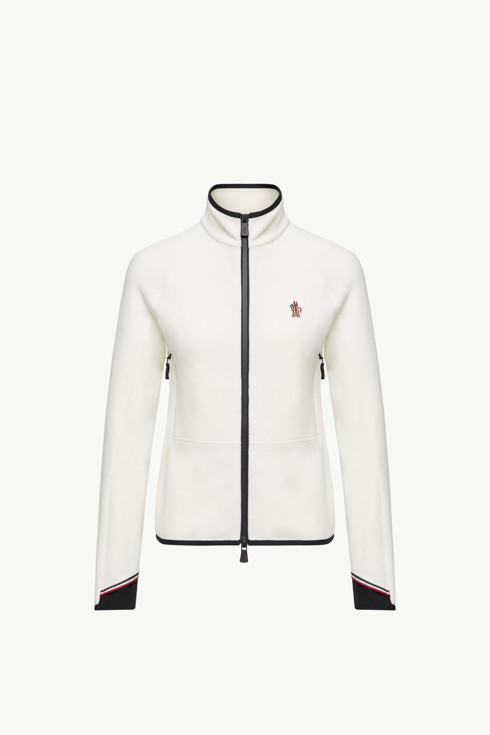 Moncler Fleece Zip-Up Sweatshirt White White