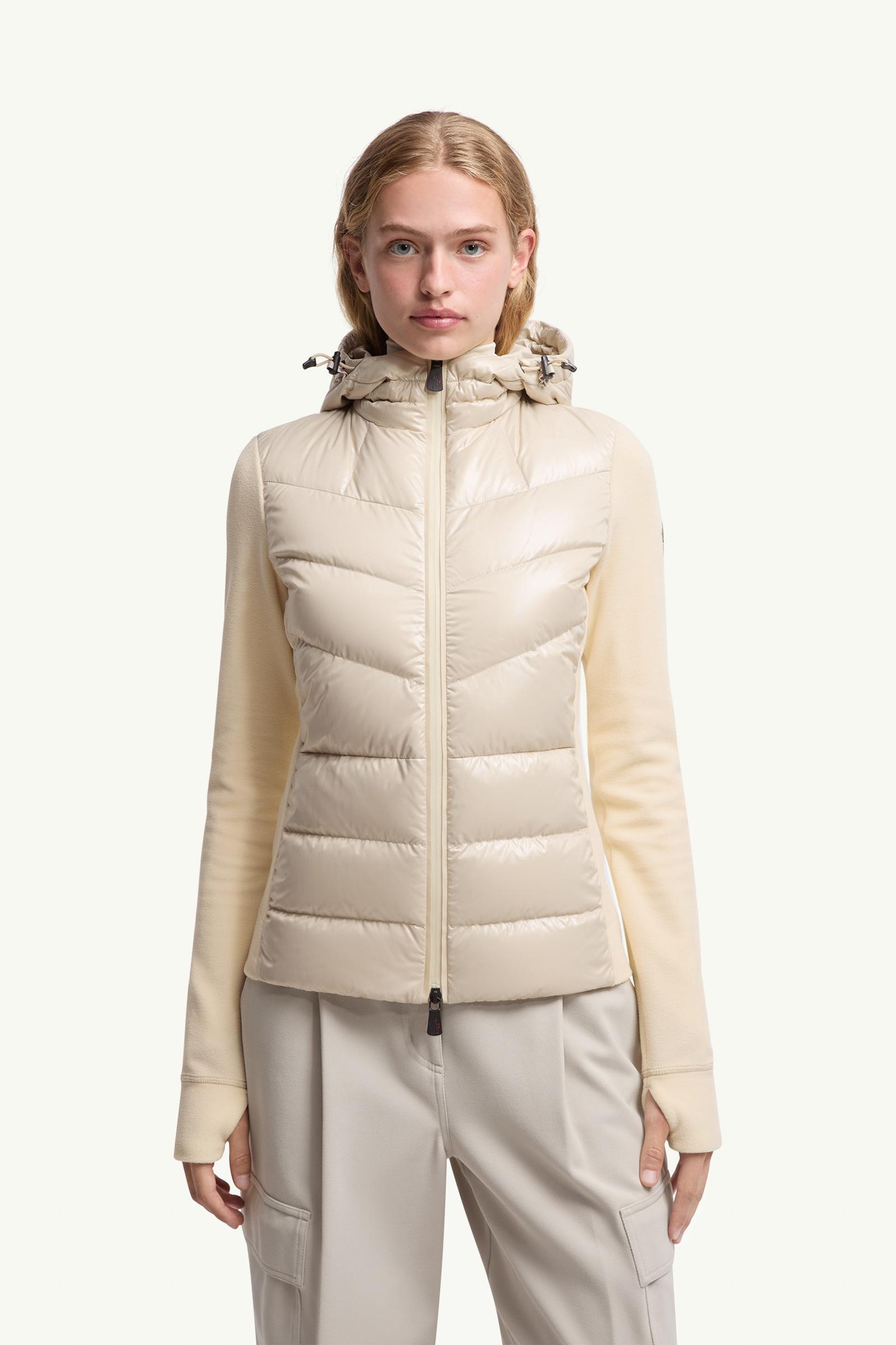 Moncler Padded Zip-Up Hoodie White White