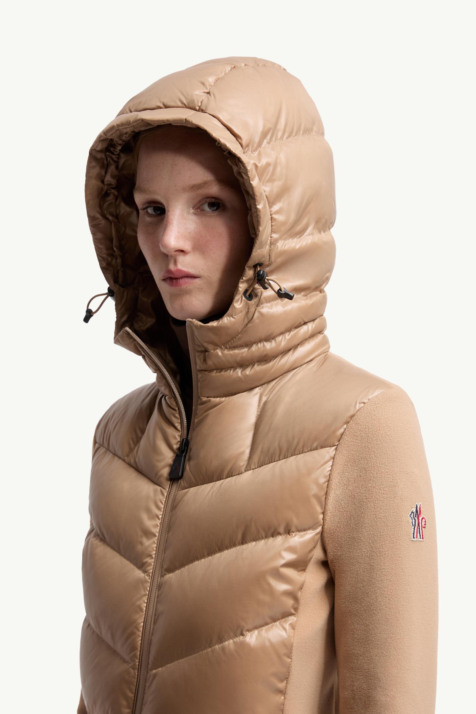 Moncler Padded Zip-Up Hoodie Beige Beige