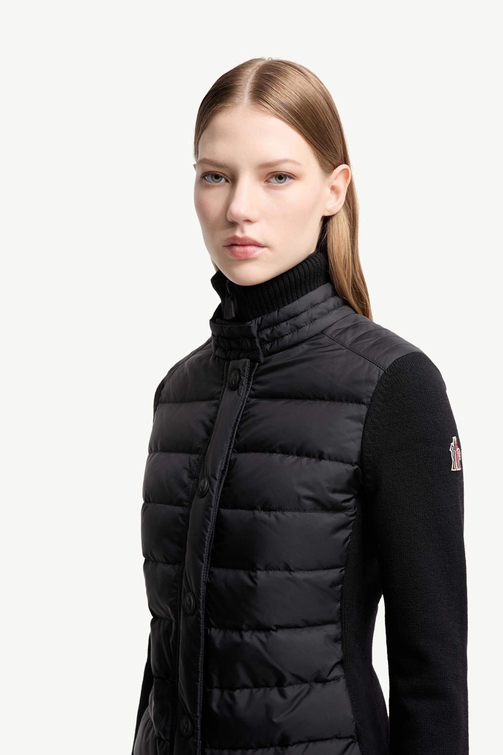 Moncler Padded Wool Cardigan Black Black
