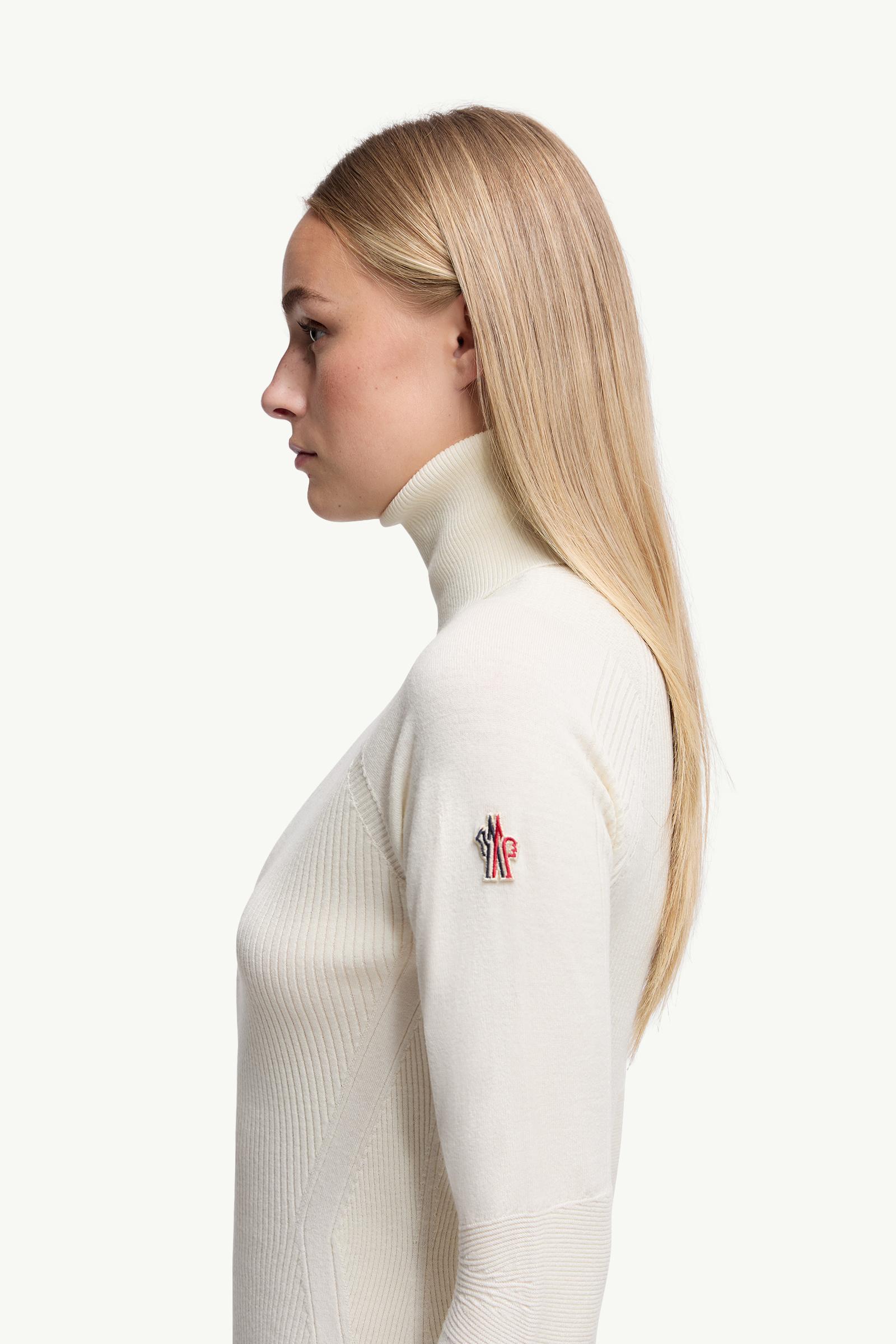 Moncler Wool Blend Turtleneck Sweater White White