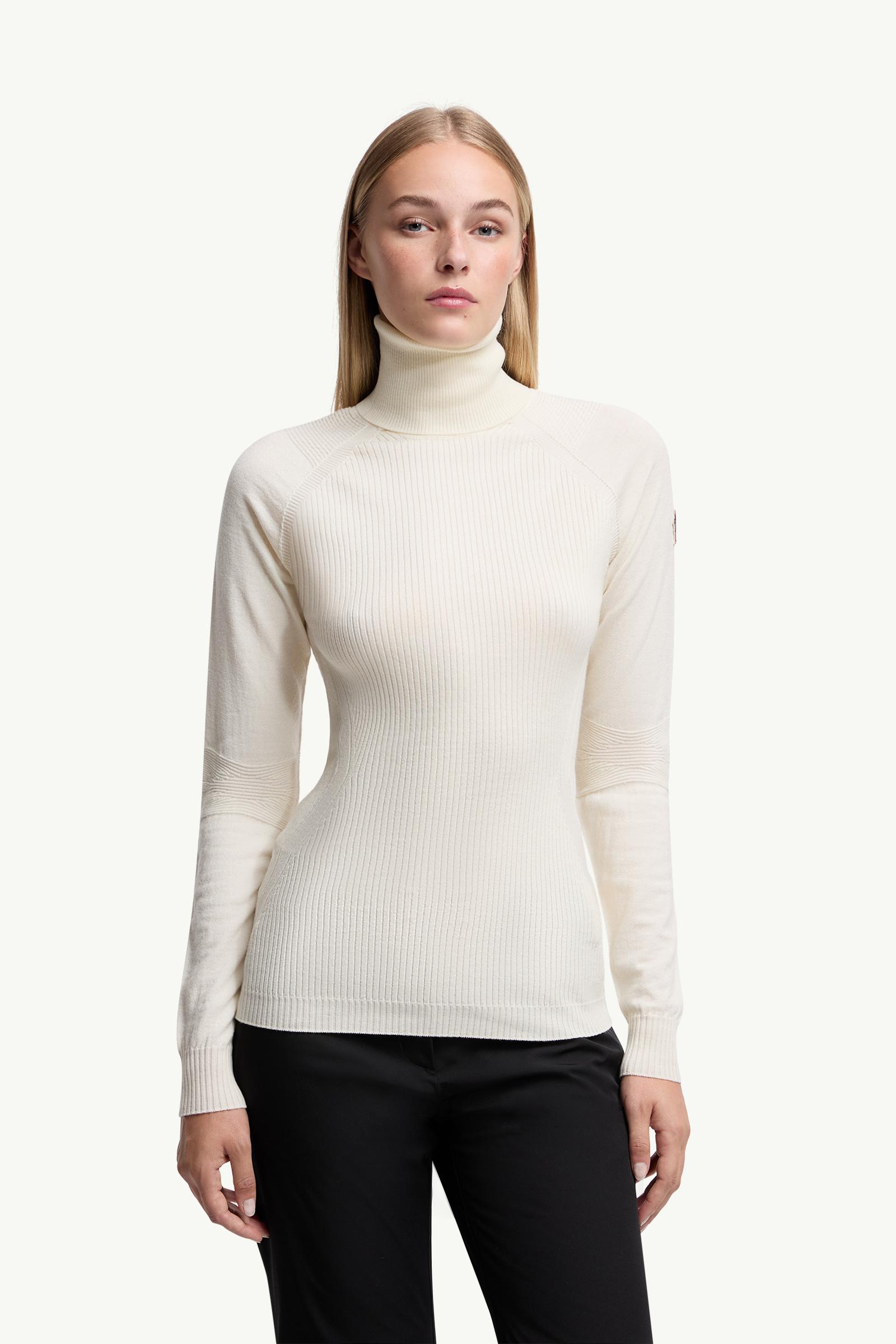 Moncler Wool Blend Turtleneck Sweater White White