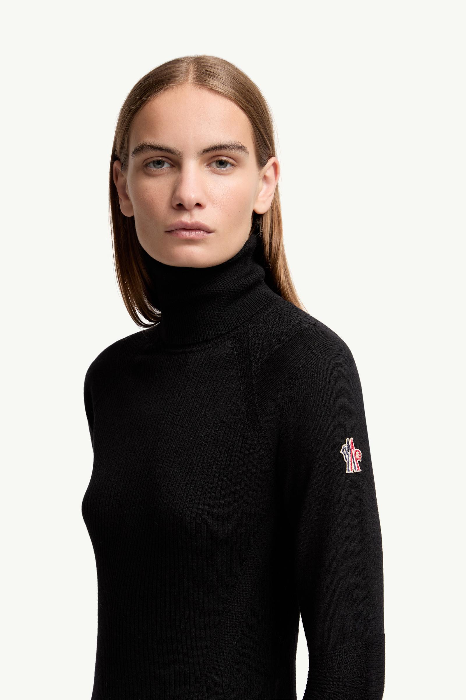 Moncler Wool Blend Turtleneck Sweater Black Black