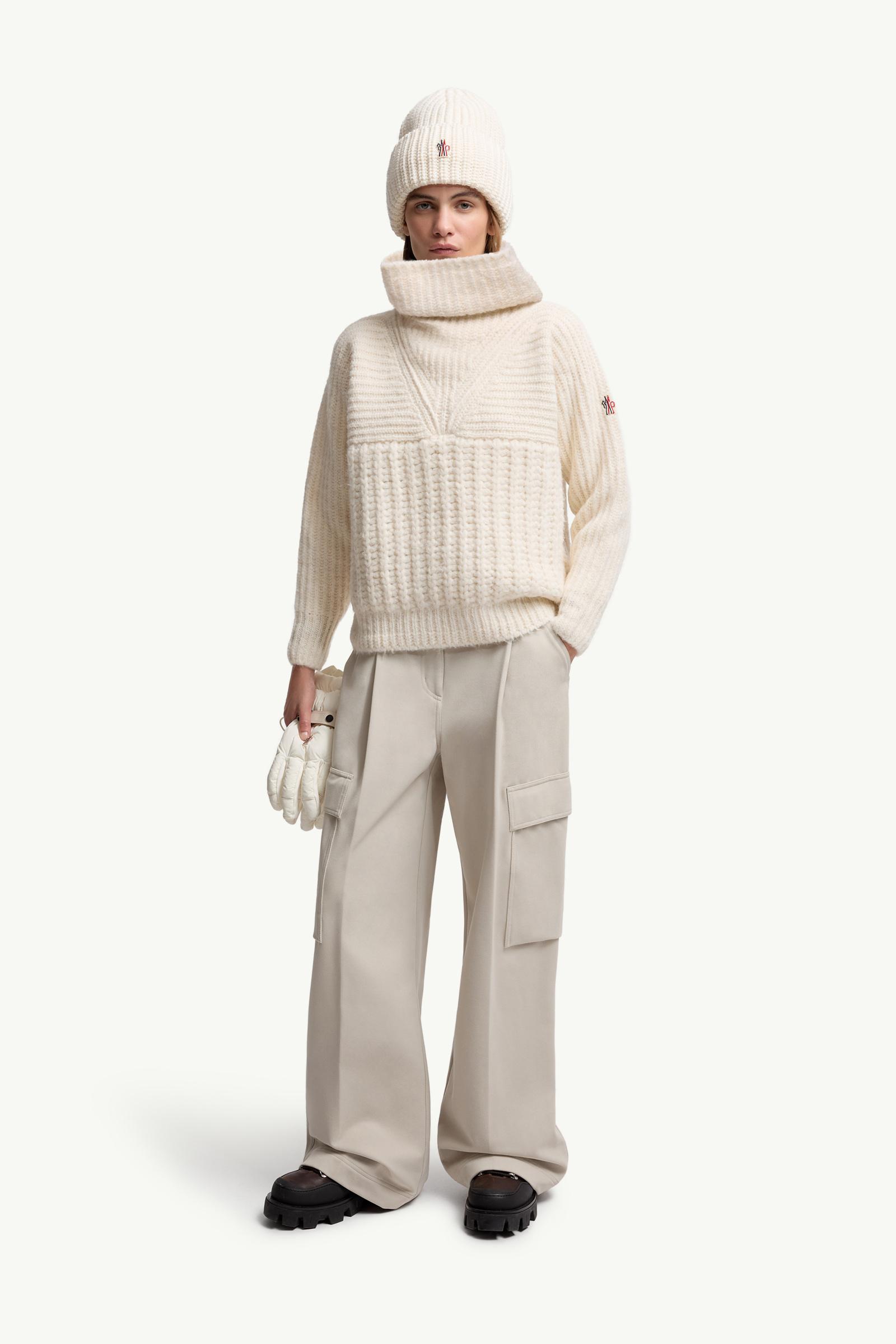 Moncler Alpaca Blend Turtleneck Sweater White Ivory White Ivory