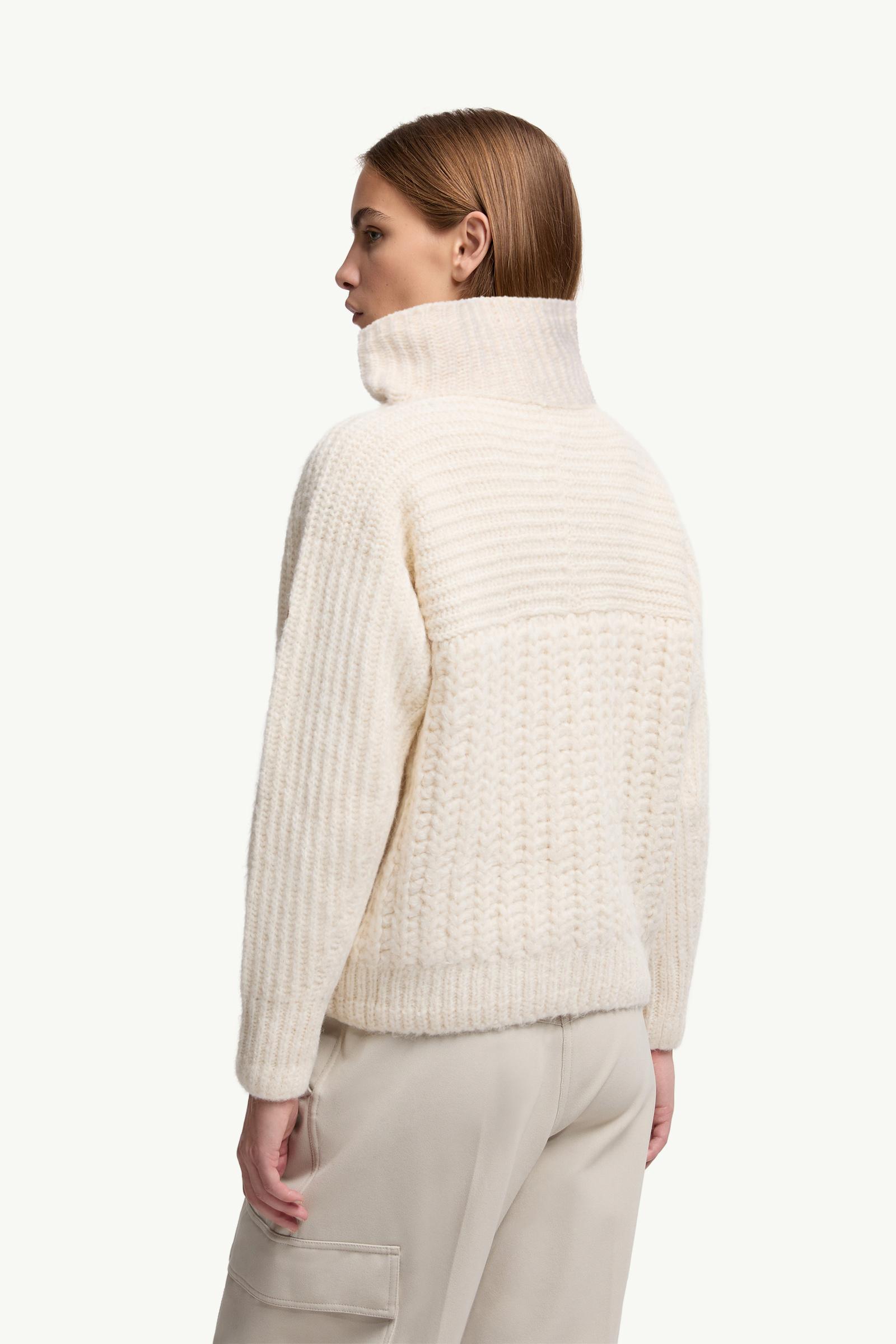 Moncler Alpaca Blend Turtleneck Sweater White Ivory White Ivory