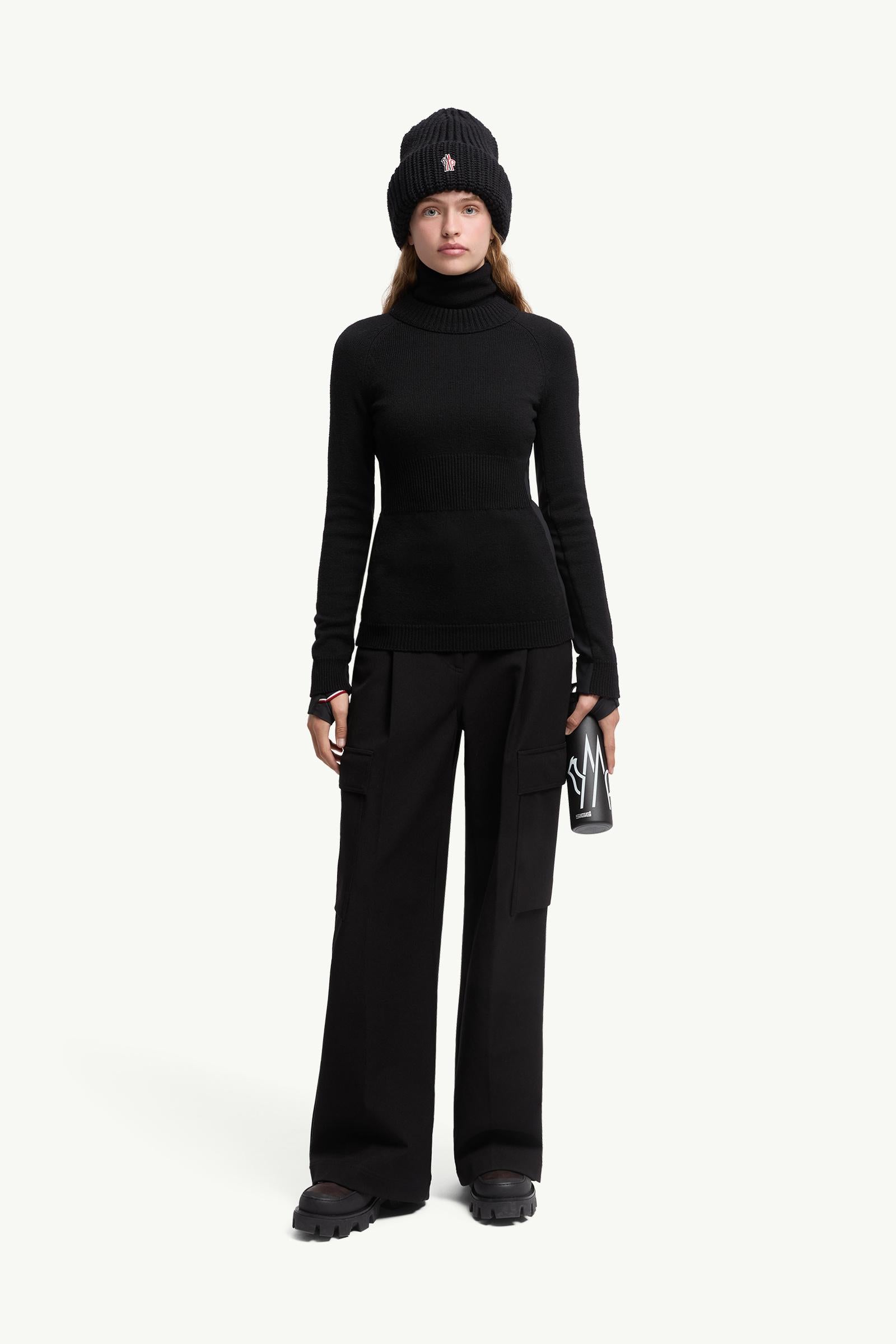 Moncler Wool Turtleneck Sweater Black Black