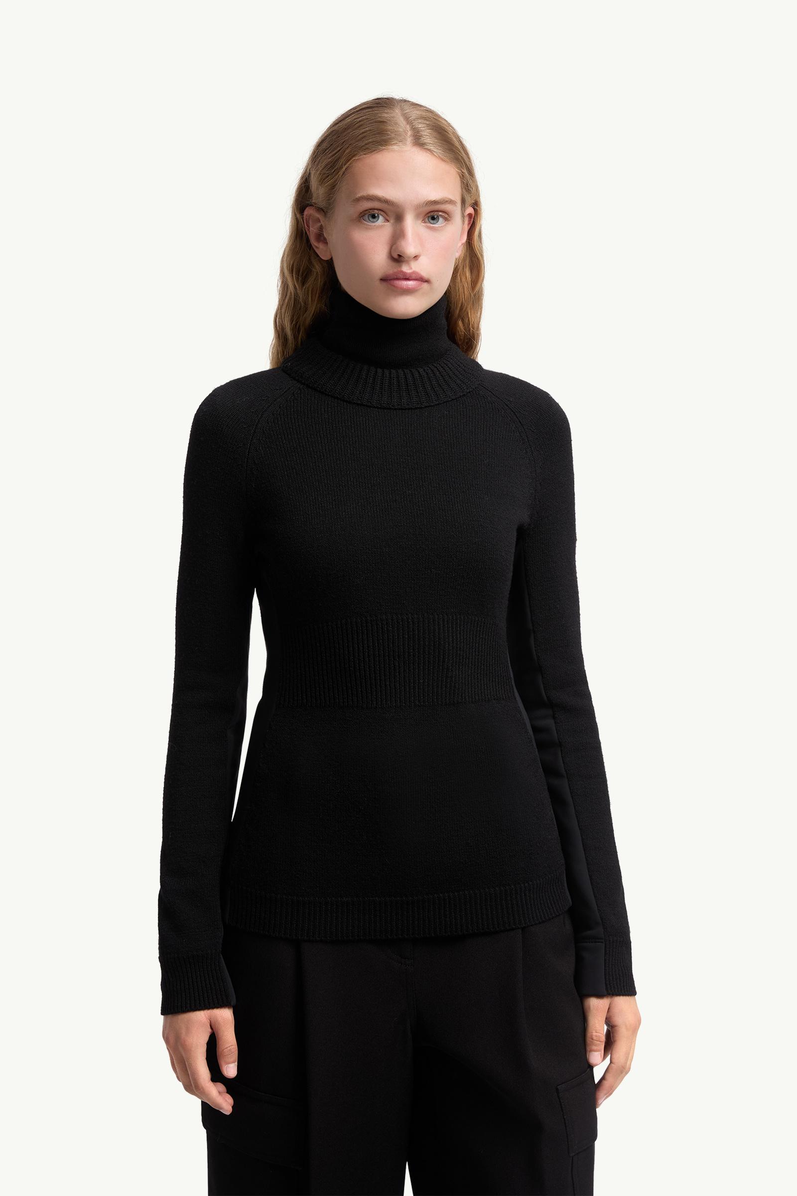 Moncler Wool Turtleneck Sweater Black Black