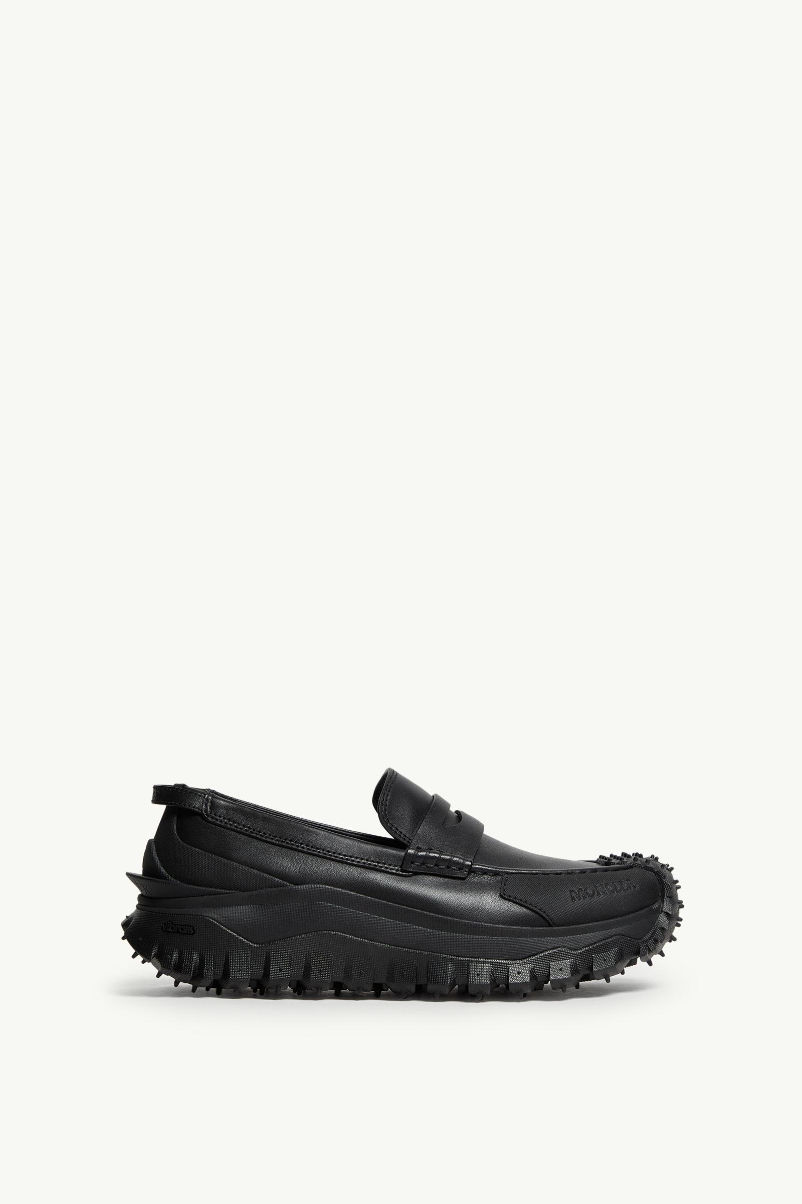 Moncler Trailgrip Leather Loafers Black