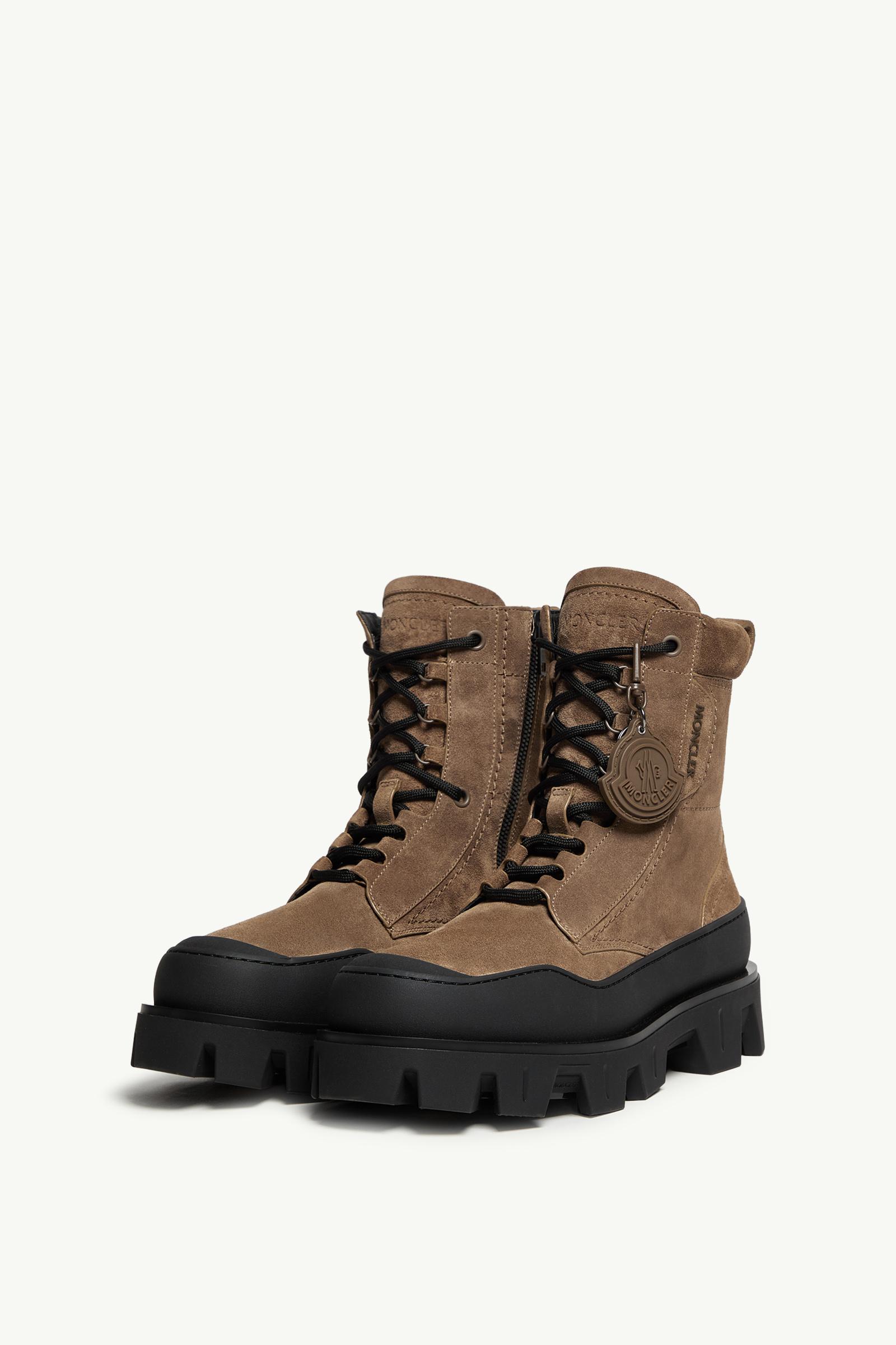 Moncler Peak Path Suede Lace-Up Boots Dark Brown