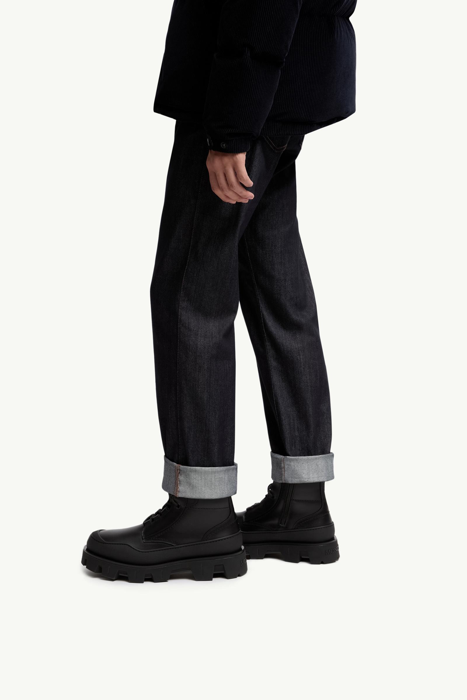 Moncler Peak Path Leather Lace-Up Boots Black