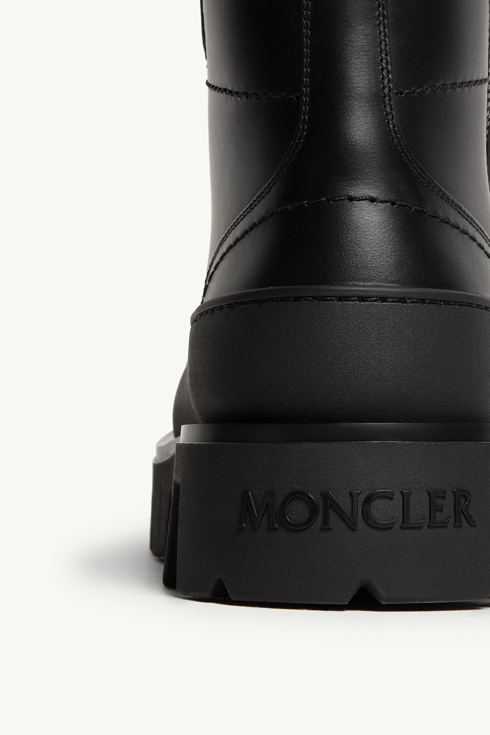 Moncler Peak Path Leather Lace-Up Boots Black