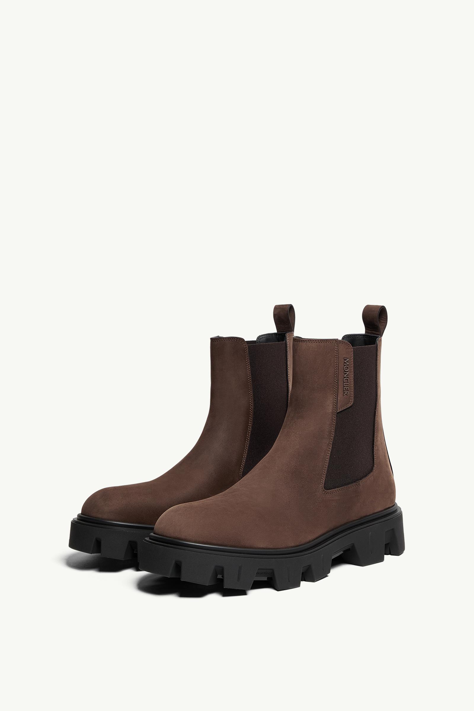 Moncler Peak City Nubuck Chelsea Boots Brown