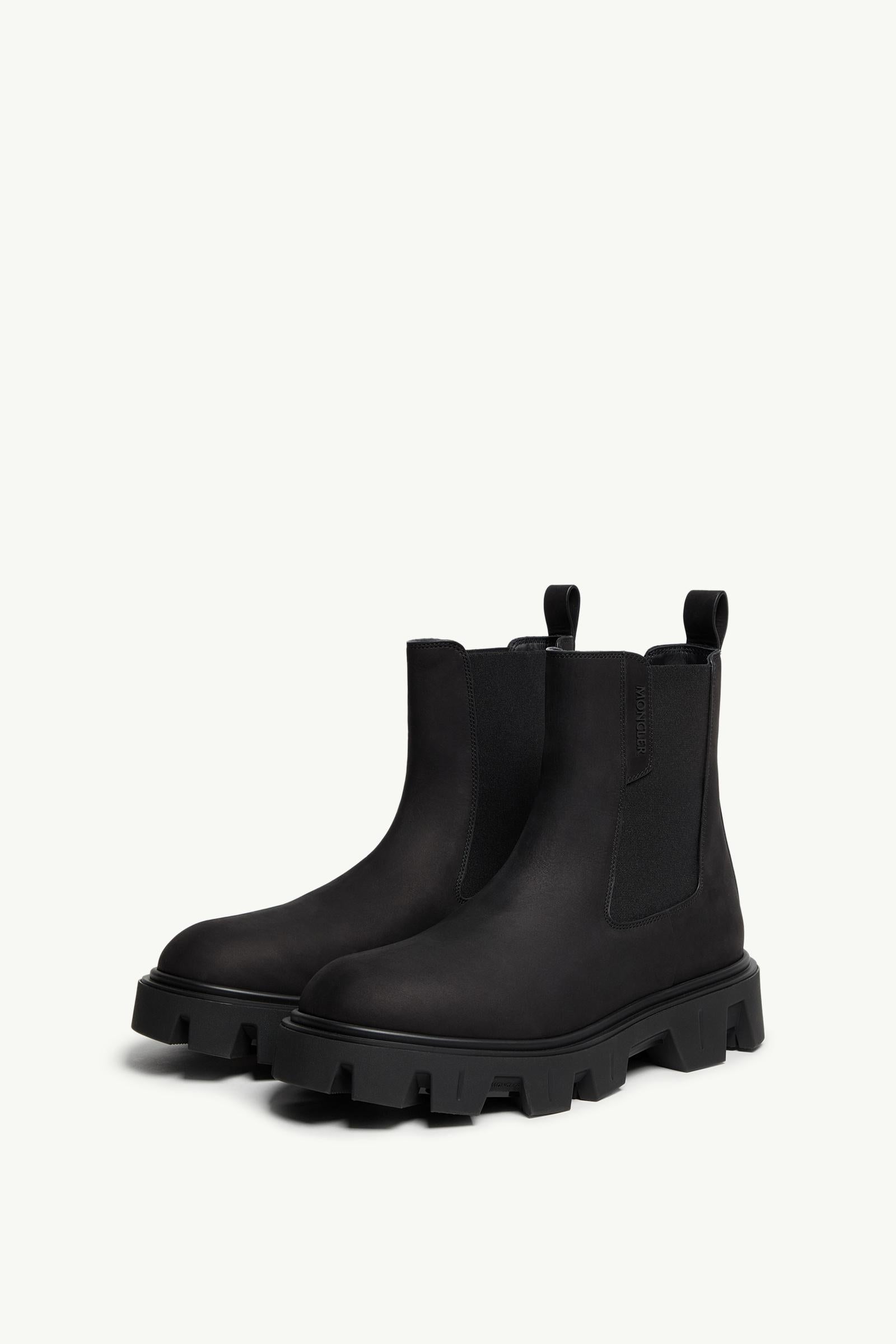 Moncler Peak City Nubuck Chelsea Boots Black