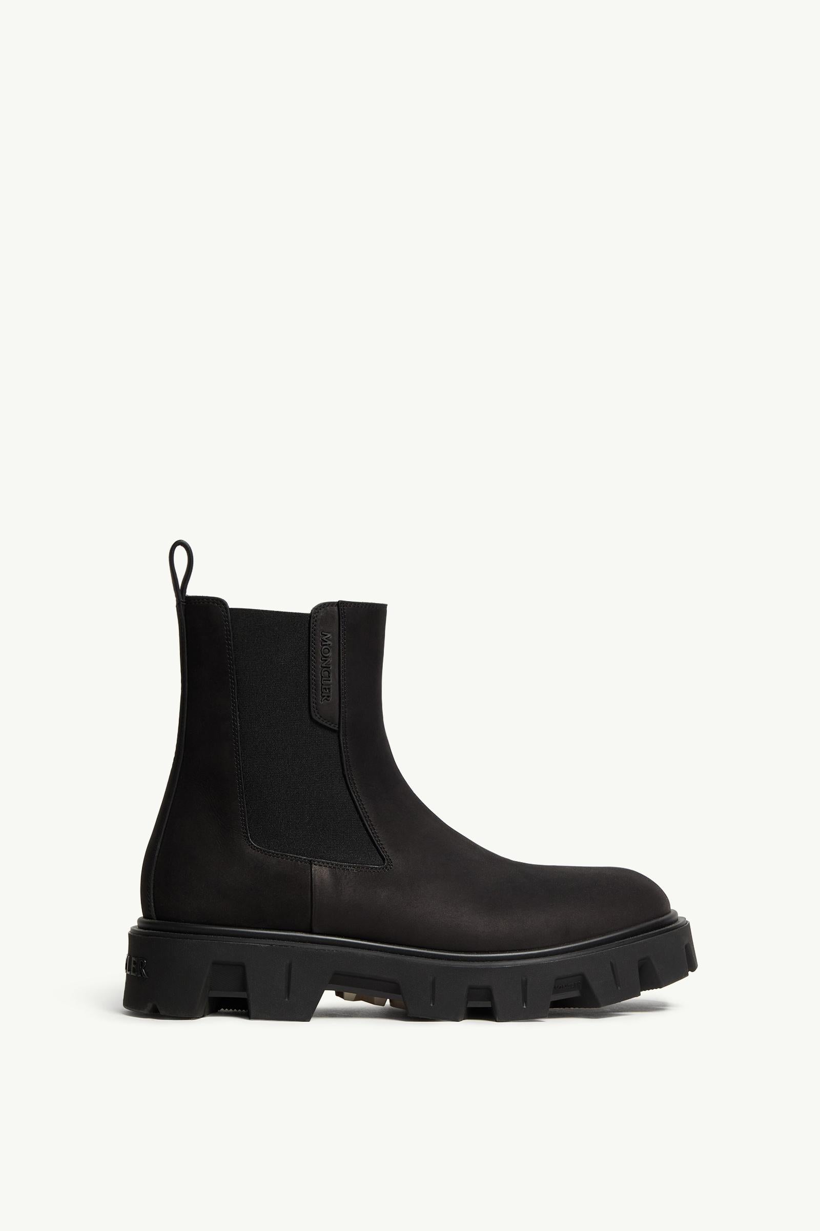 Moncler Peak City Nubuck Chelsea Boots Black