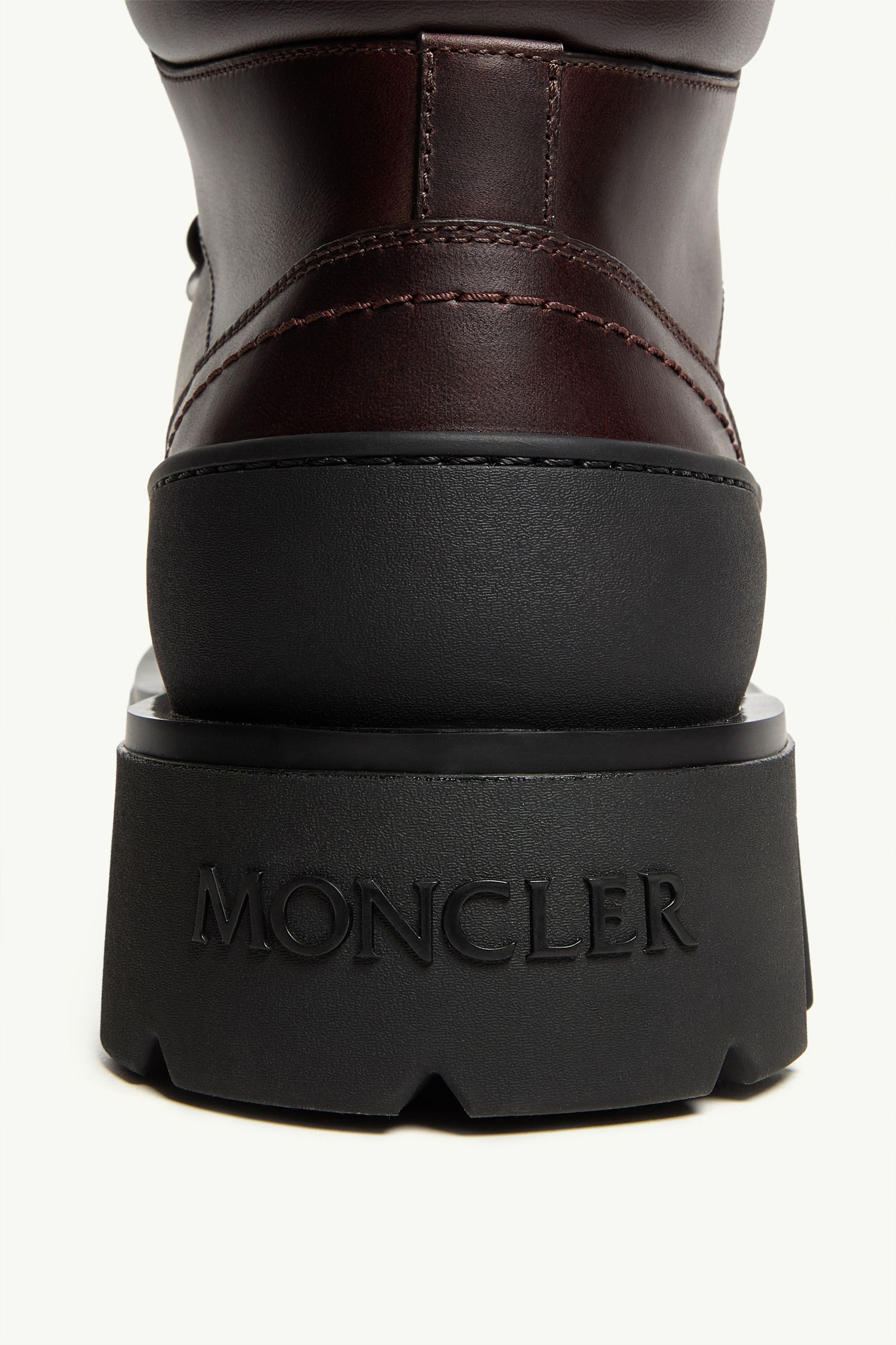 Moncler Peak Trek Leather Ankle Boots Brown