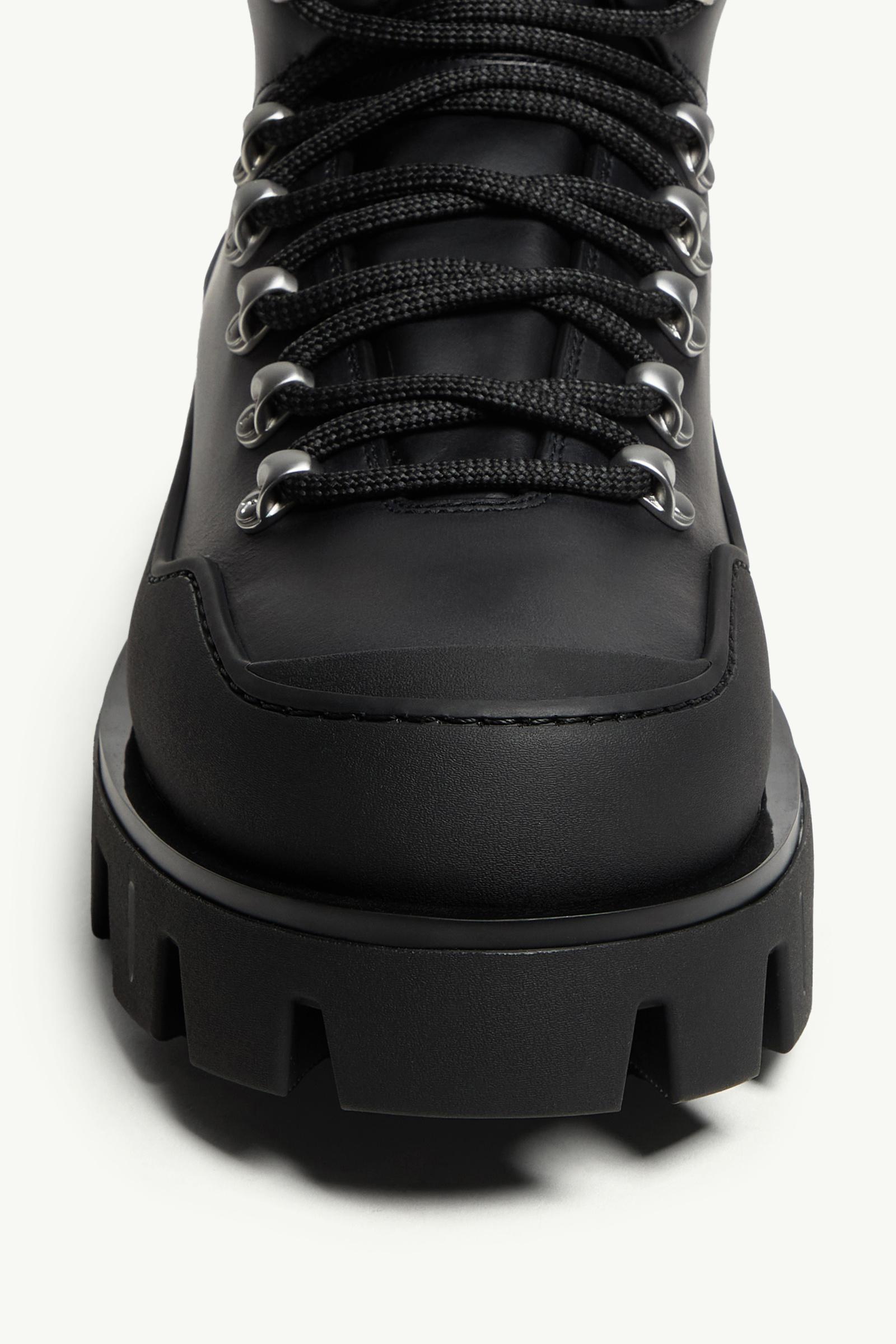 Moncler Peak Trek Leather Ankle Boots Black