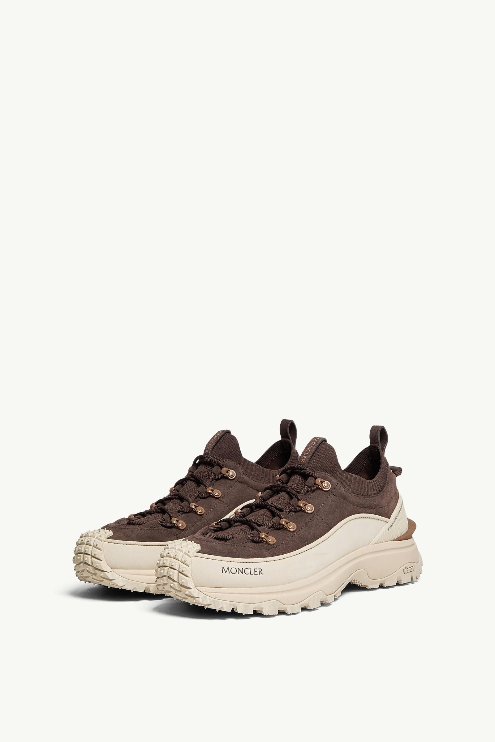 Moncler Trailgrip Lite3 Nubuck & Suede Sneakers Brown