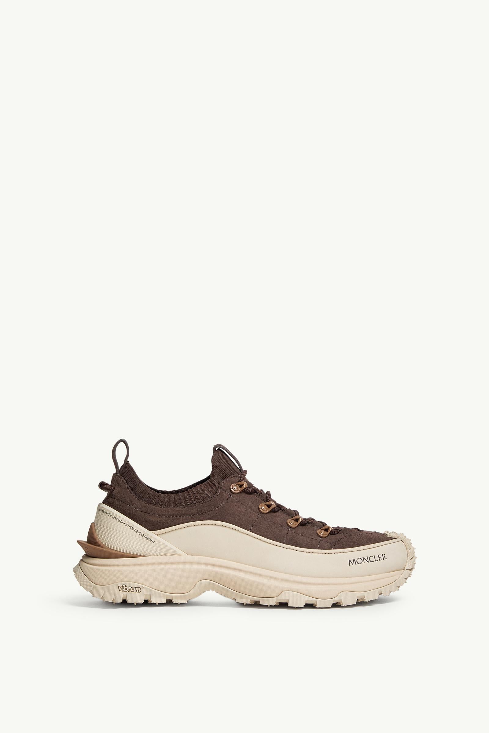Moncler Trailgrip Lite3 Nubuck & Suede Sneakers Brown