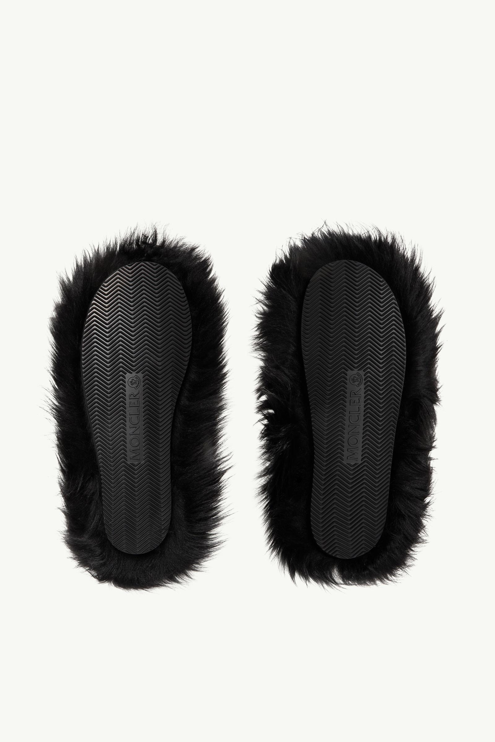 Moncler Snug Shearling Flats Black