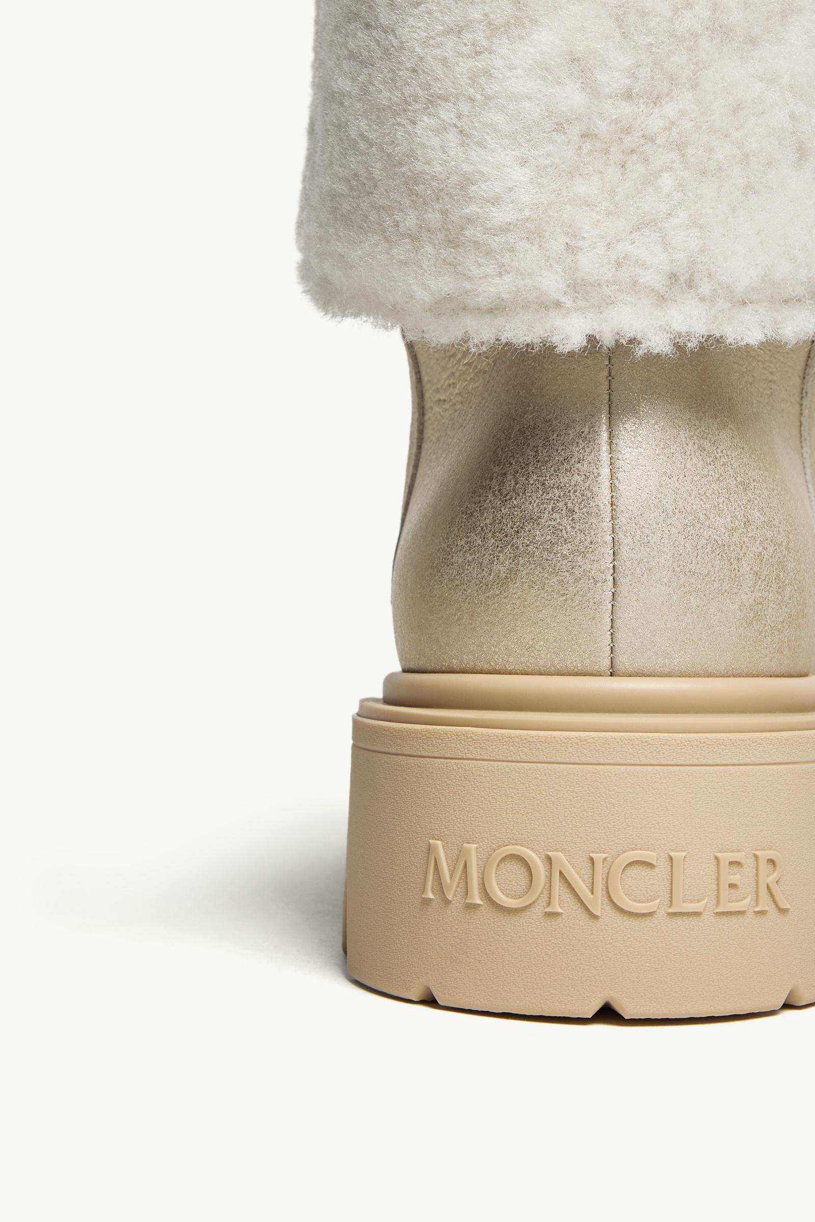 Moncler Aurea Mid Shearling Boots Silver