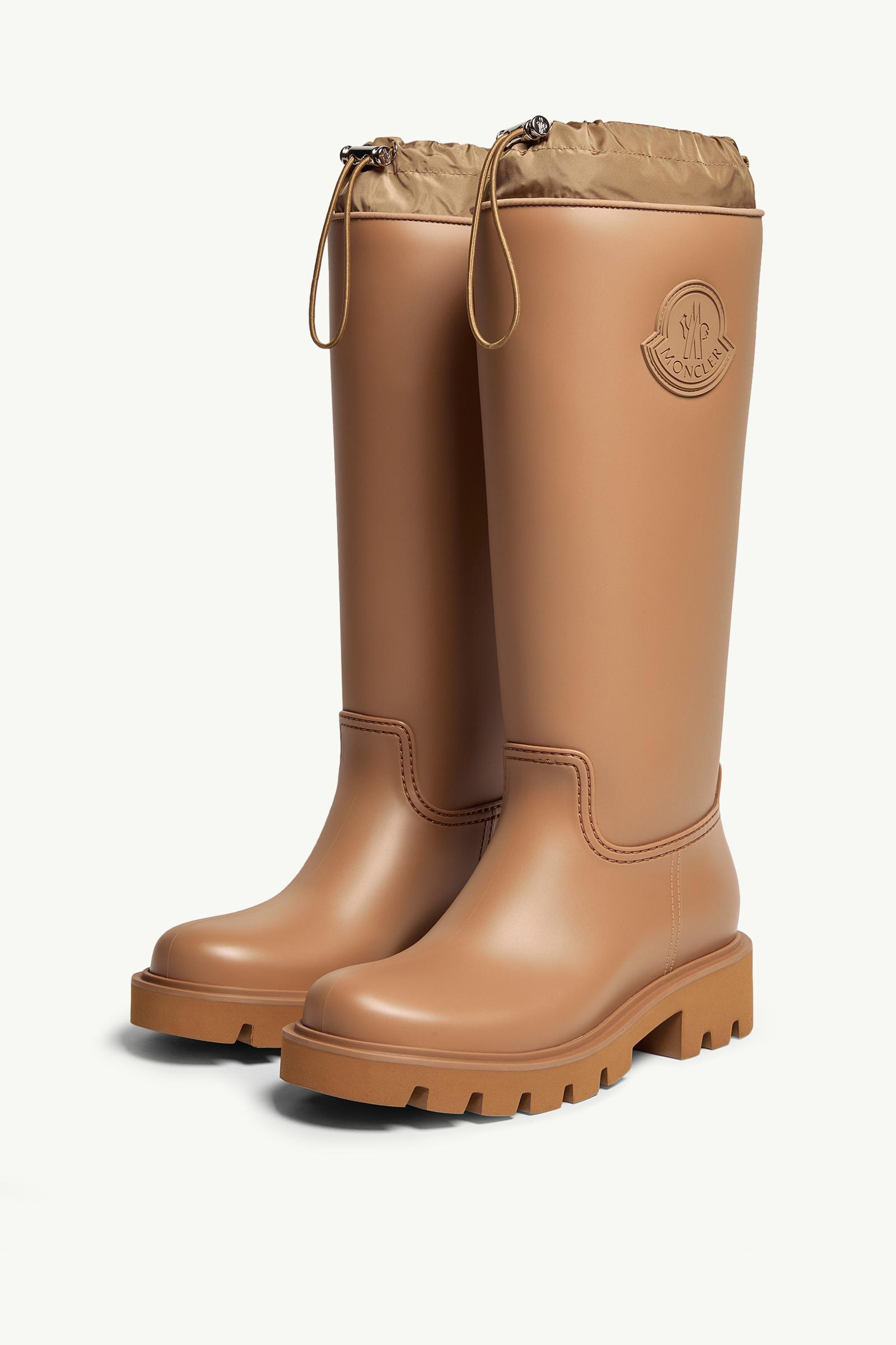 Moncler Kickstream High Rain Boots Light Brown