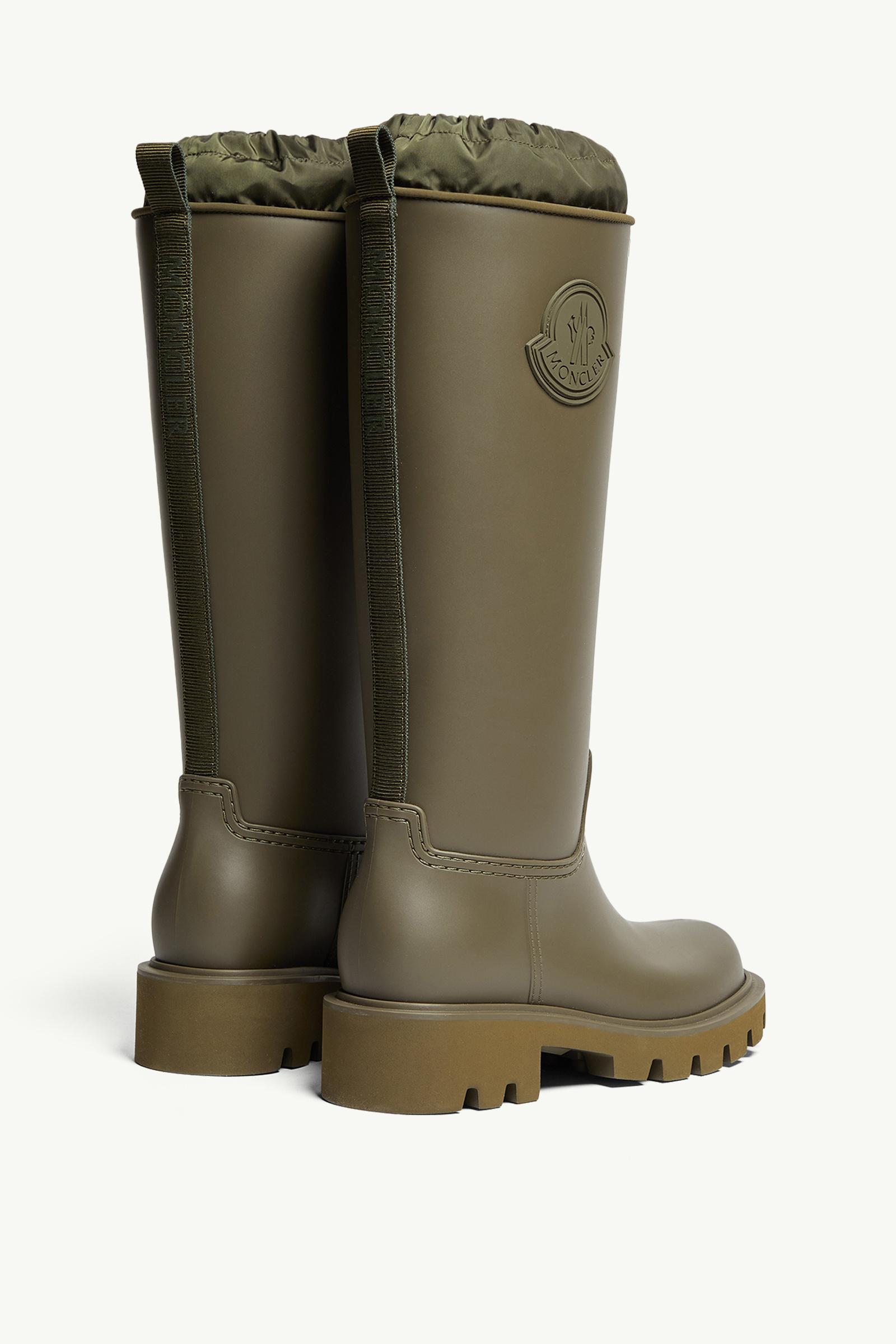 Moncler Kickstream High Rain Boots Olive Green