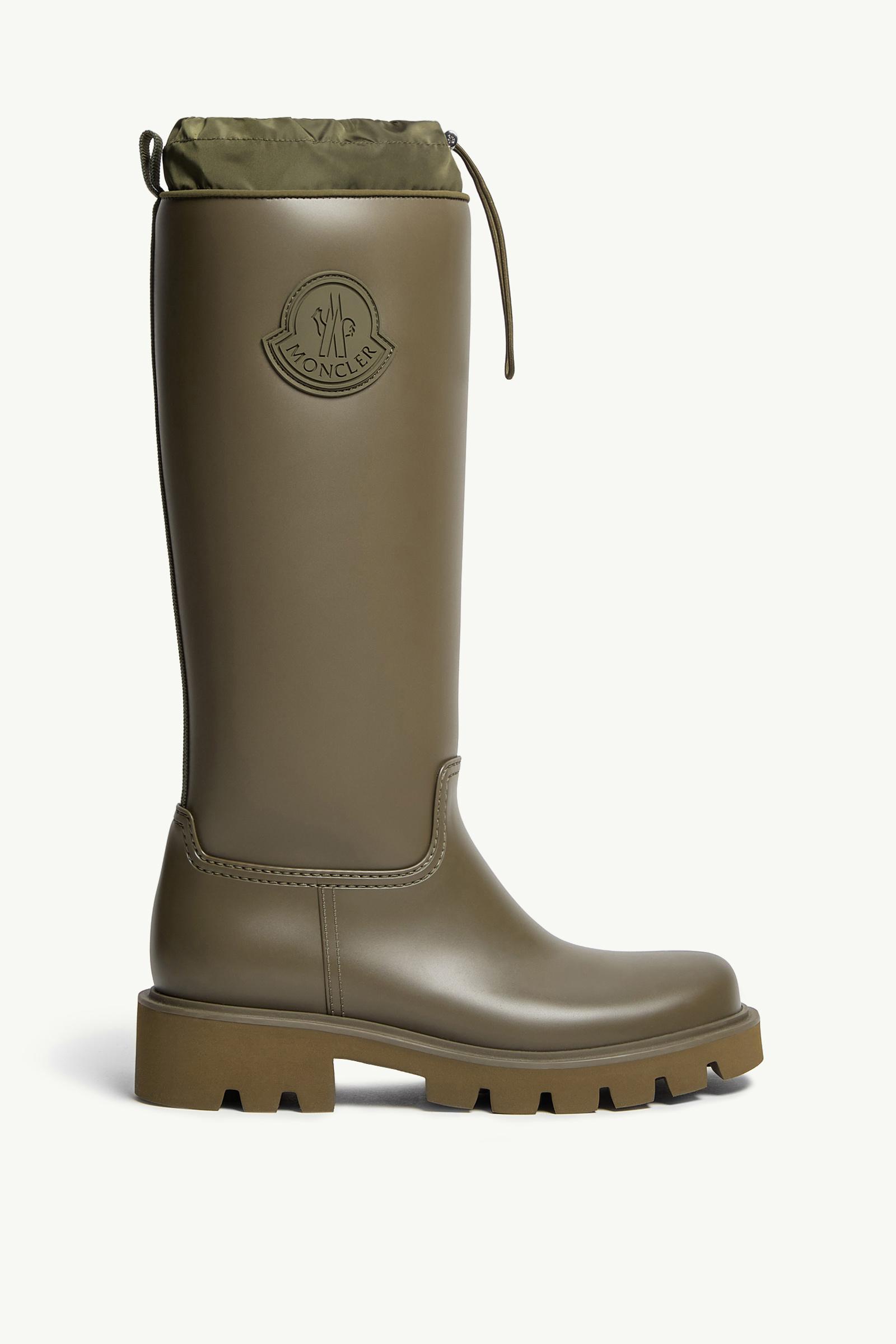 Moncler Kickstream High Rain Boots Olive Green