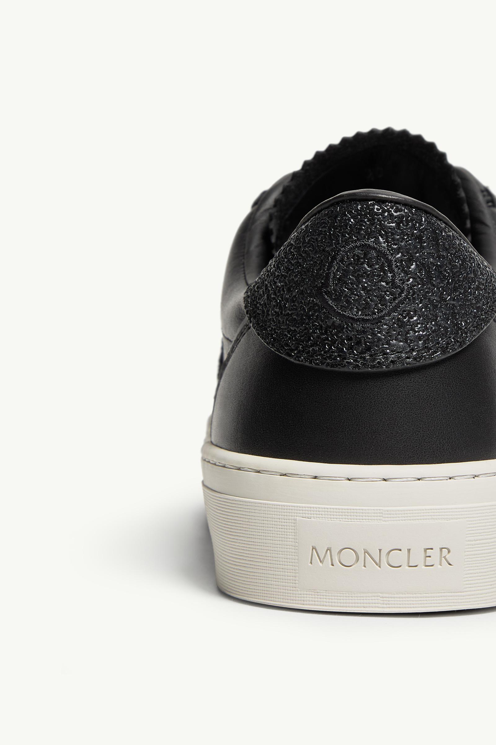Moncler Monaco2 Leather & Glitter Sneakers Black