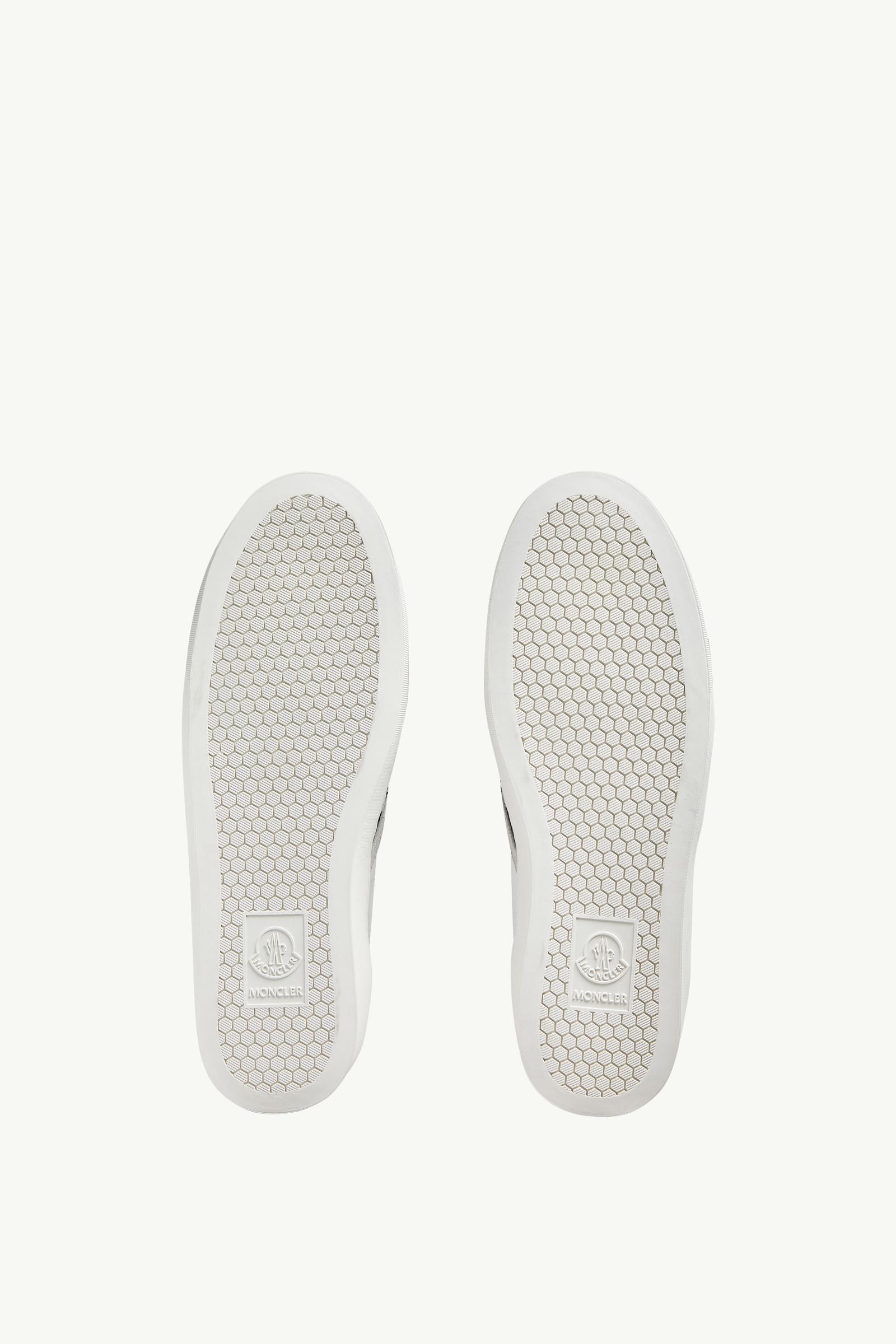 Moncler Monaco2 Leather & Glitter Sneakers White