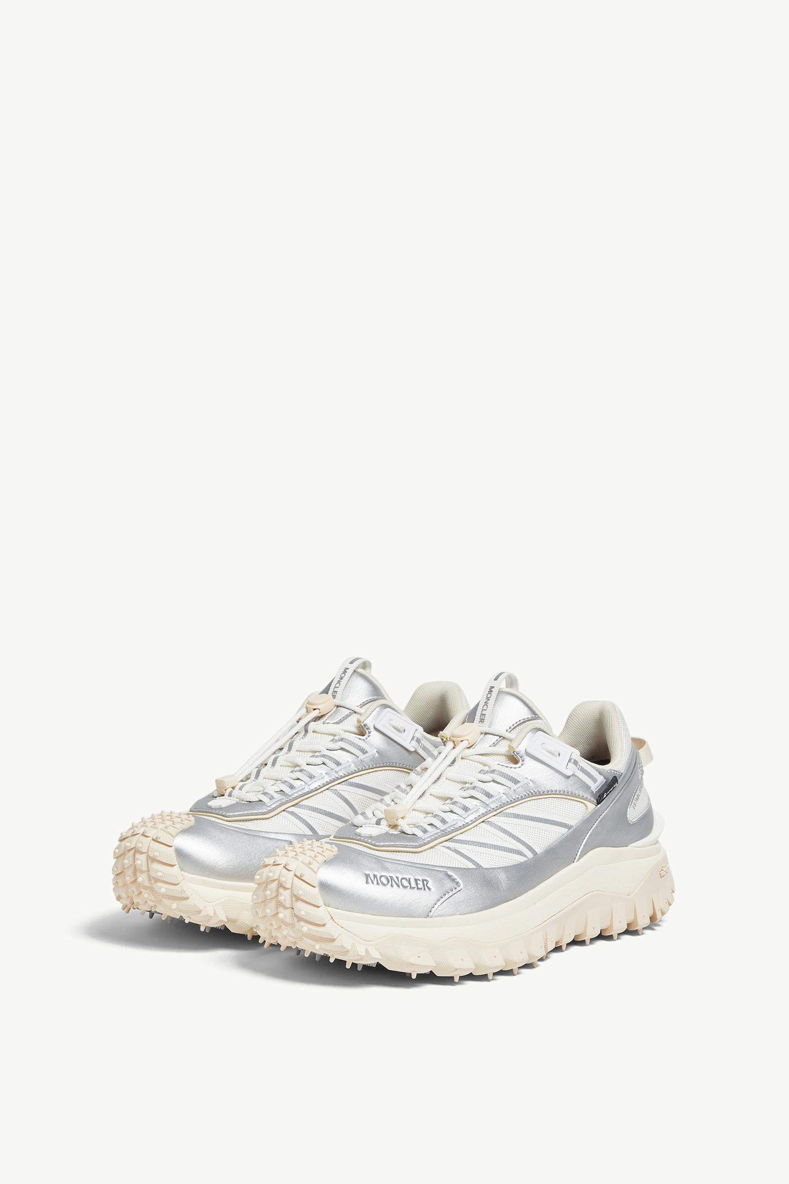 Moncler Trailgrip GTX Leather Sneakers Silver