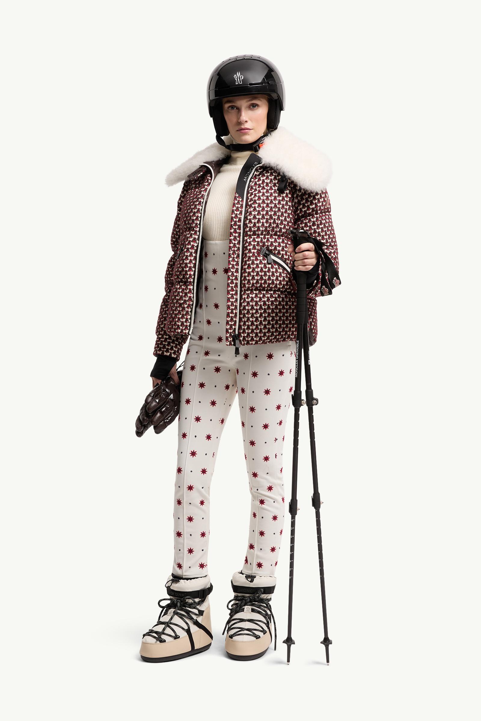 Moncler Geometric Pattern Technical Twill Ski Bib White White