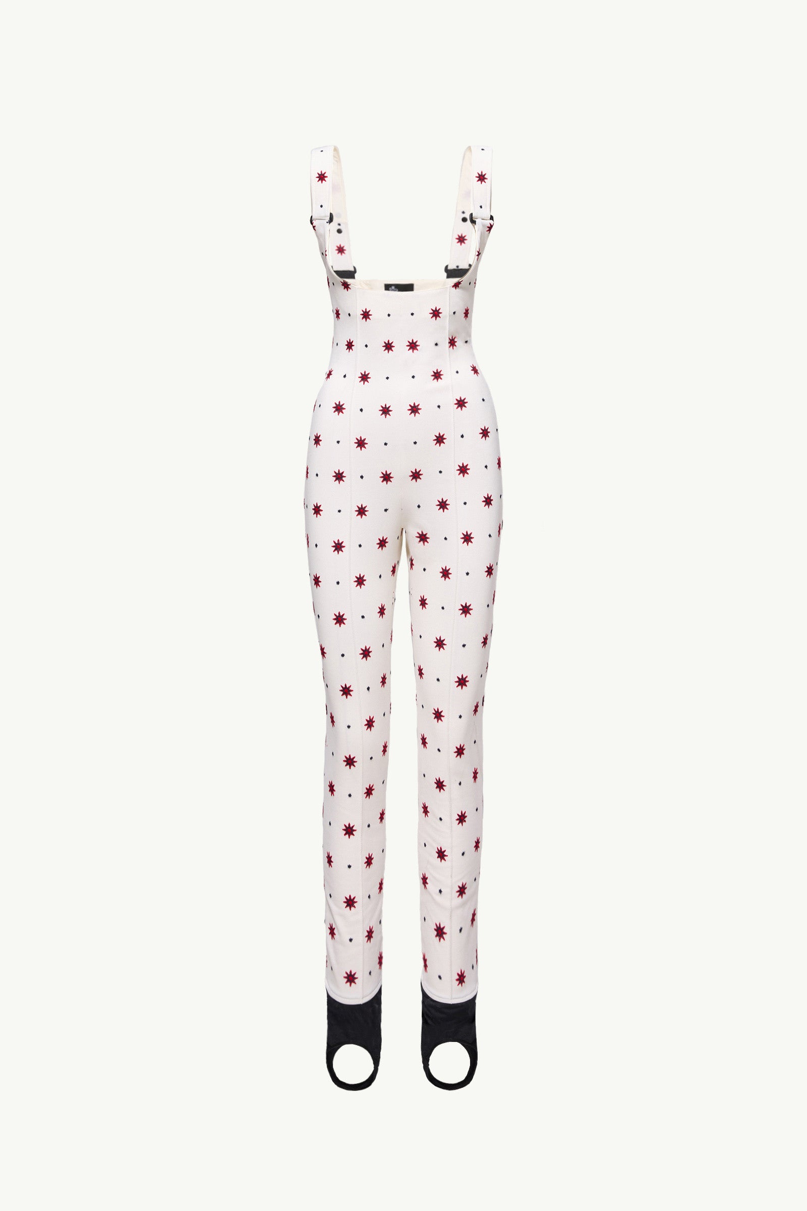 Moncler Geometric Pattern Technical Twill Ski Bib White White