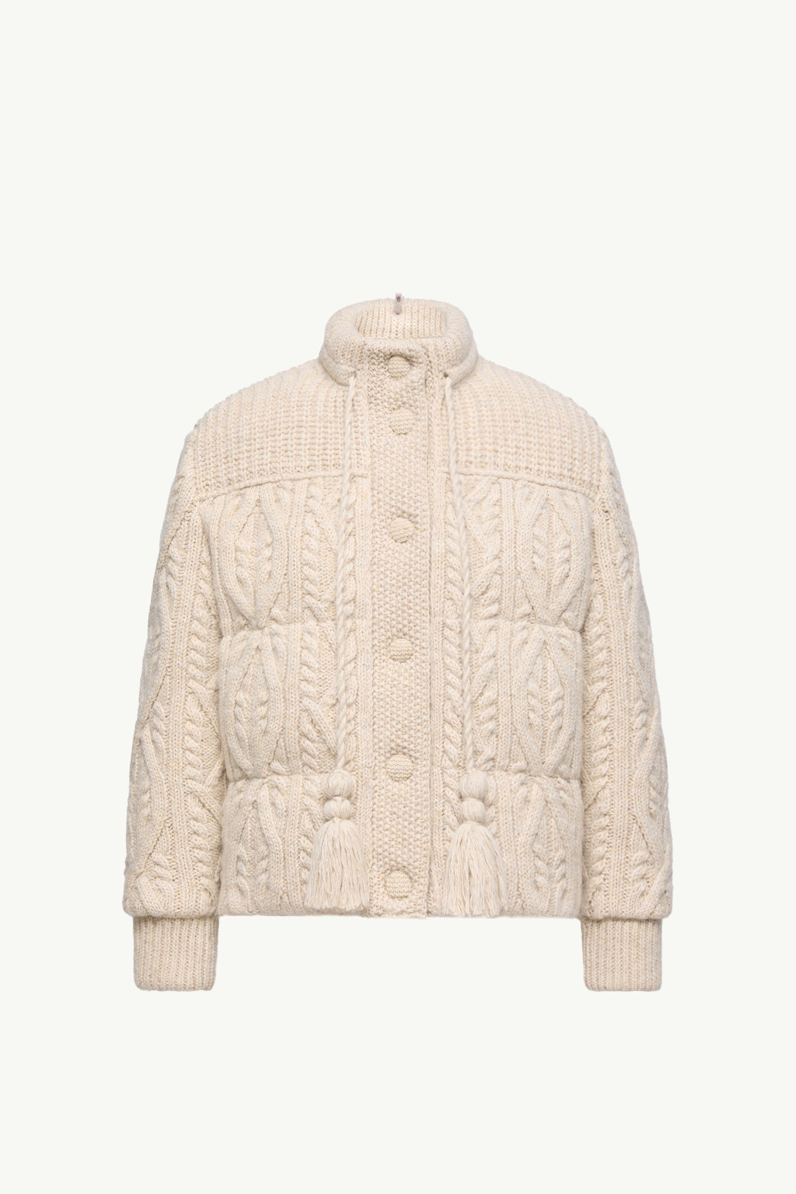 Moncler Melgven Wool Blend Short Down Jacket White Ivory White Ivory