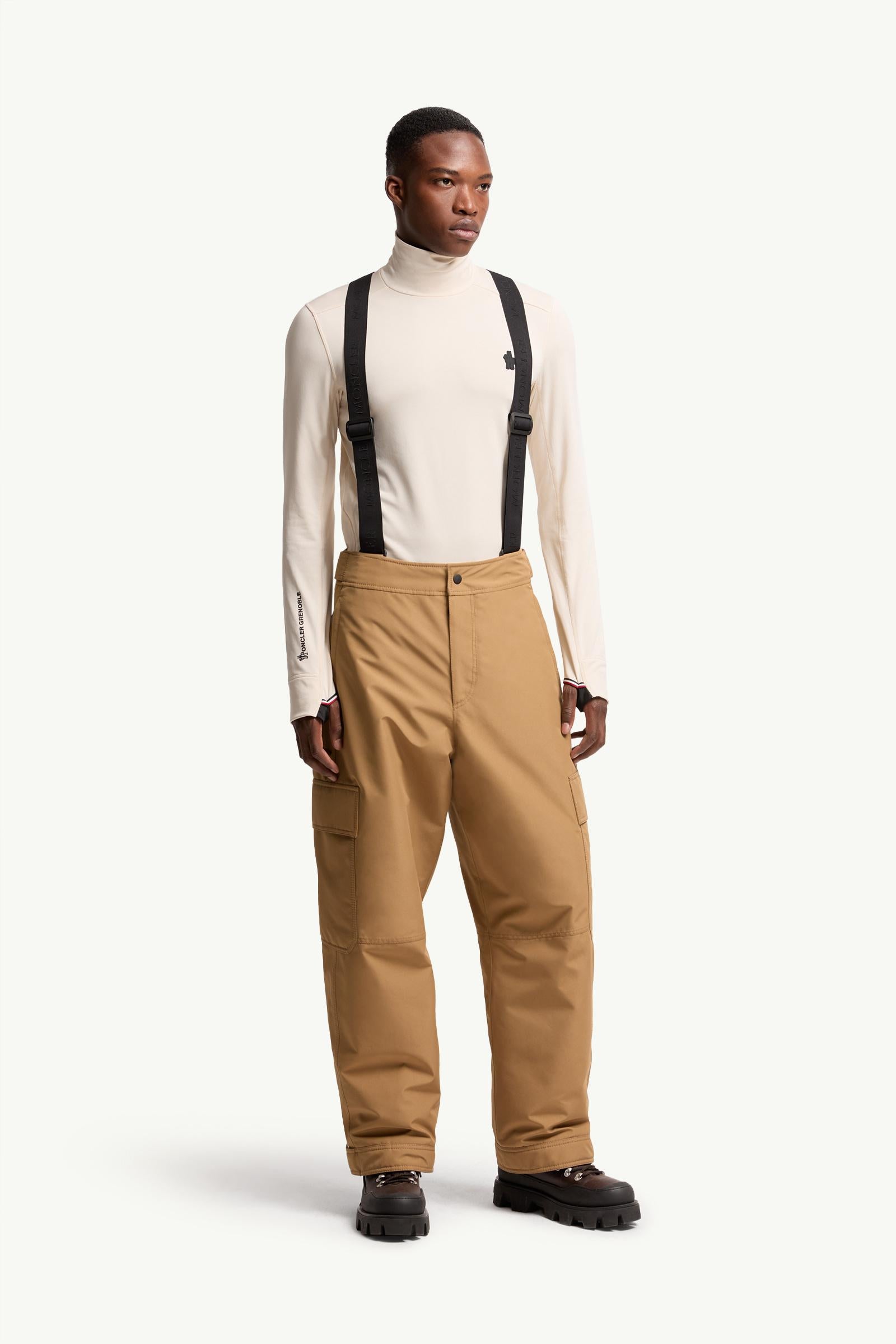 Moncler Gore-Tex Laminate Padded Ski Bib Camel Beige Camel Beige
