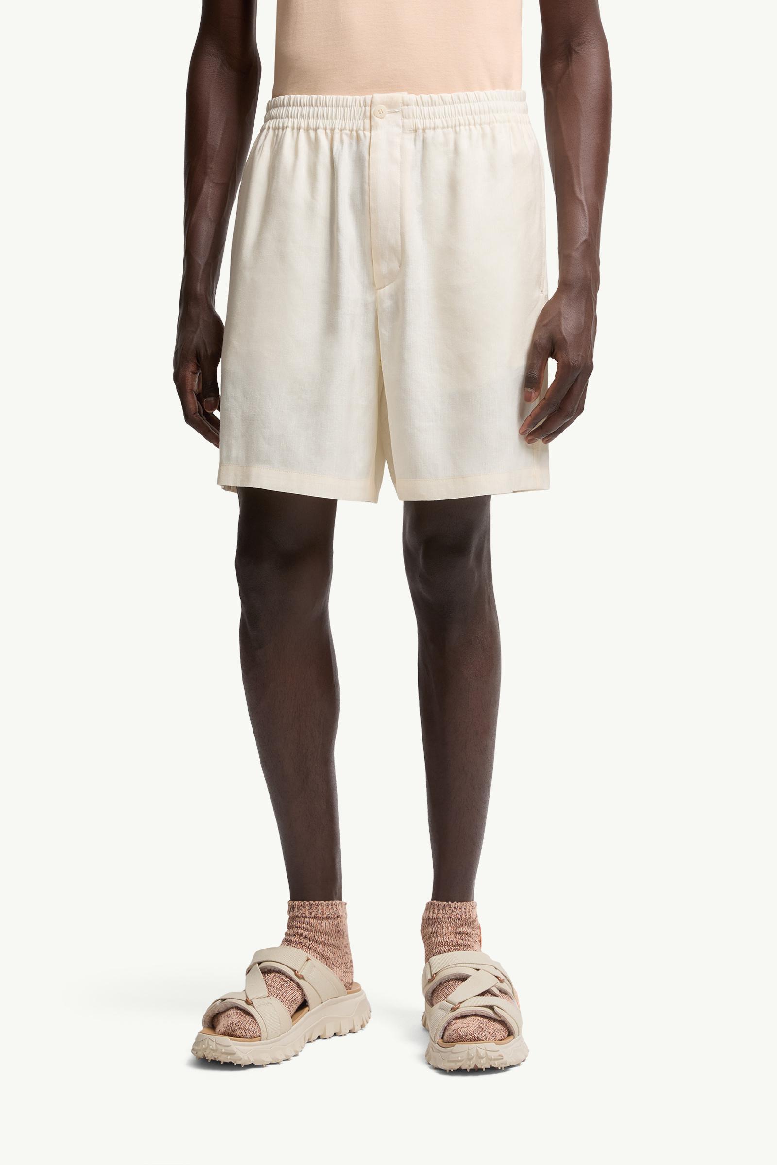 Moncler Moncler X Gilga Farm By Donald Glover Linen Blend Shorts White White