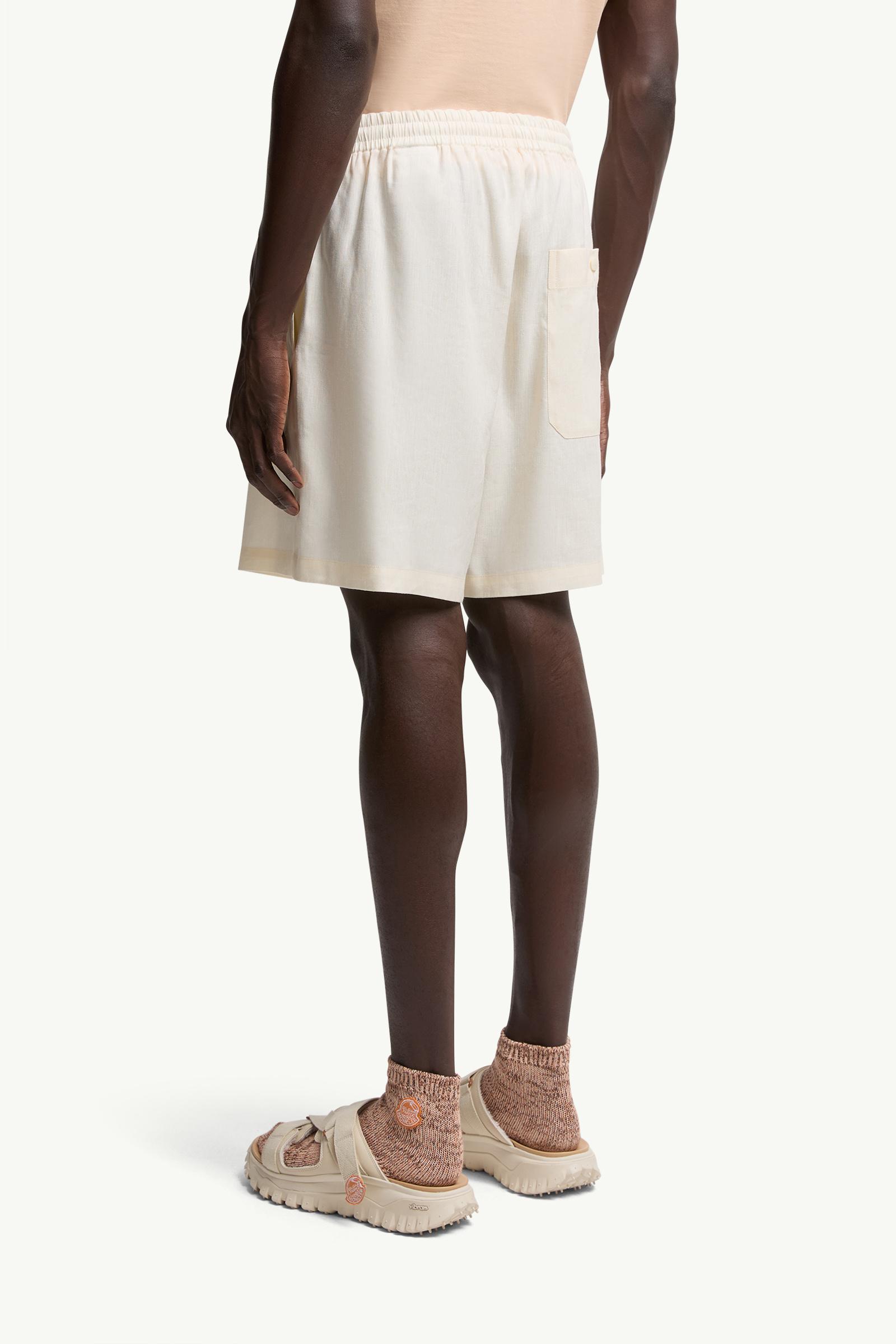 Moncler Moncler X Gilga Farm By Donald Glover Linen Blend Shorts White White