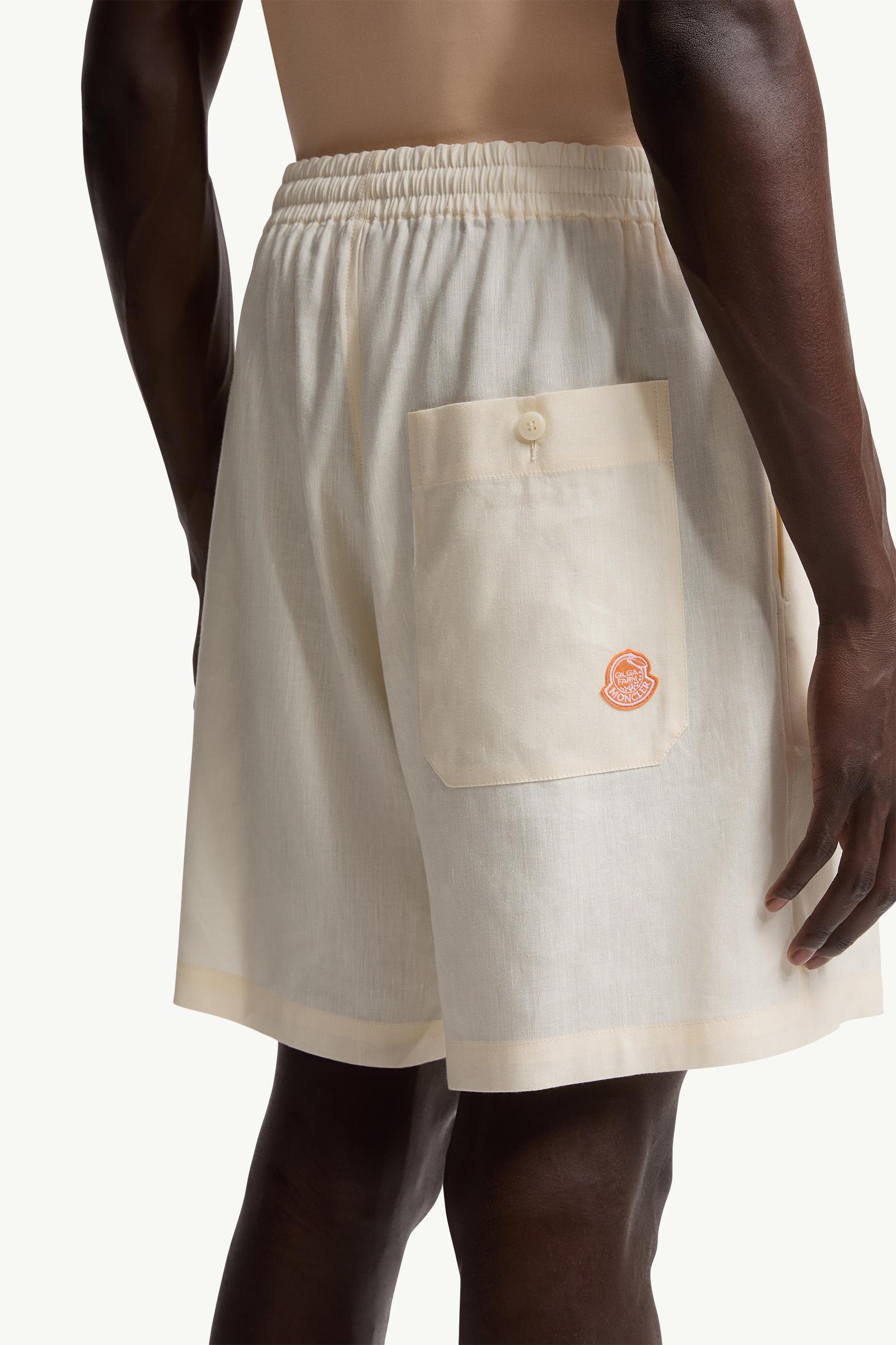 Moncler Moncler X Gilga Farm By Donald Glover Linen Blend Shorts White White