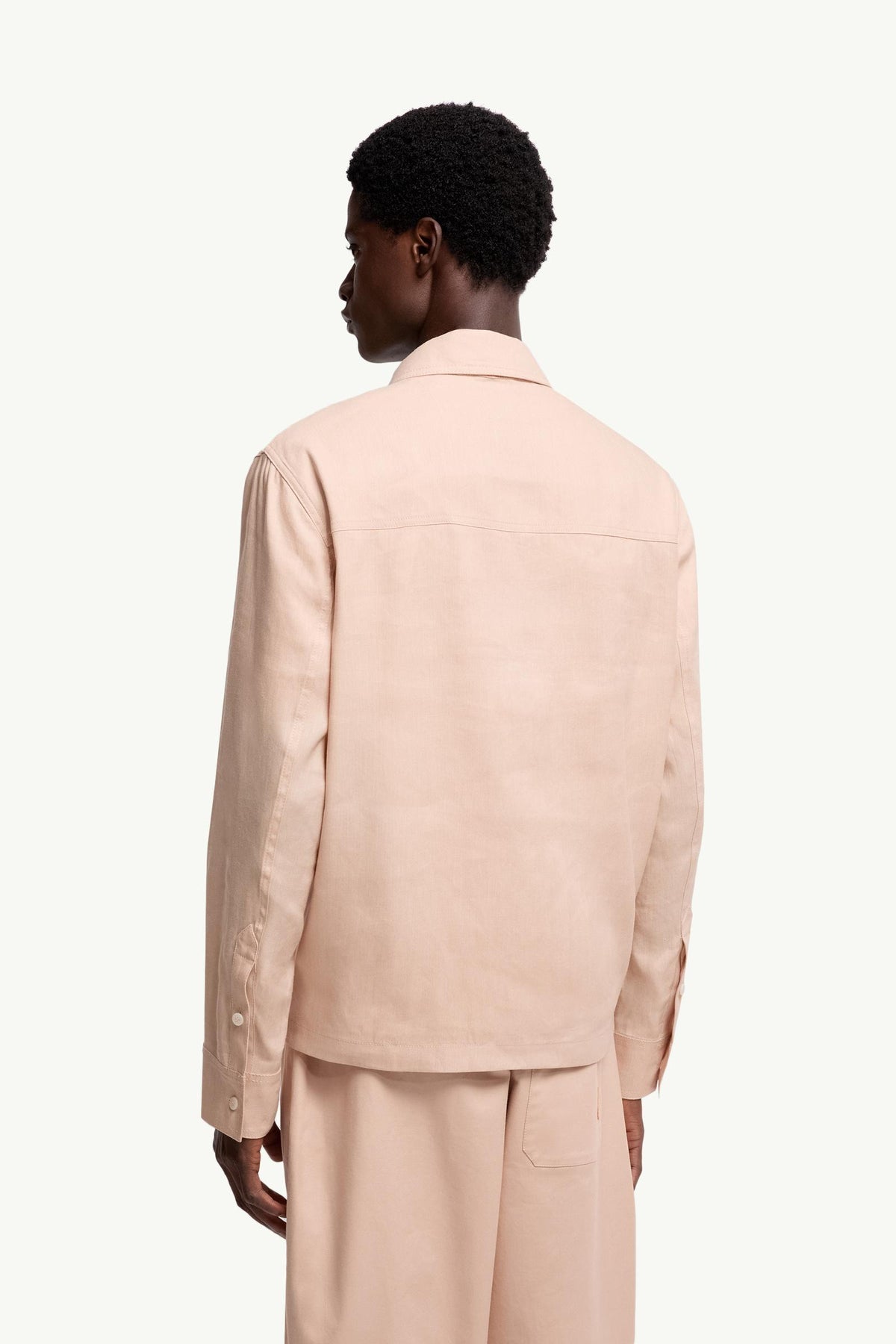Moncler Moncler X Gilga Farm By Donald Glover Linen Blend Shirt Peach Pink Peach Pink