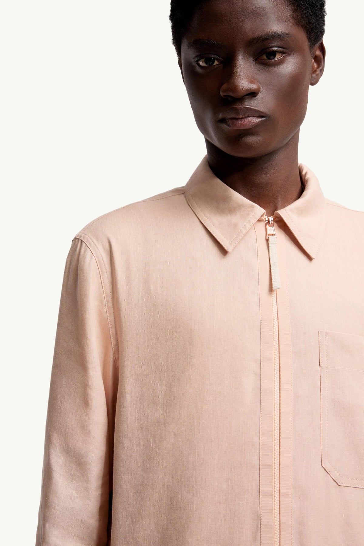 Moncler Moncler X Gilga Farm By Donald Glover Linen Blend Shirt Peach Pink Peach Pink
