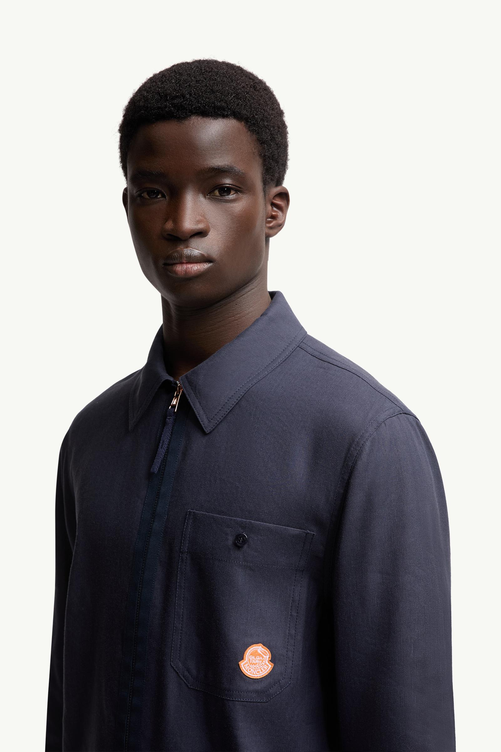 Moncler Moncler X Gilga Farm By Donald Glover Linen Blend Shirt Navy Blue Navy Blue