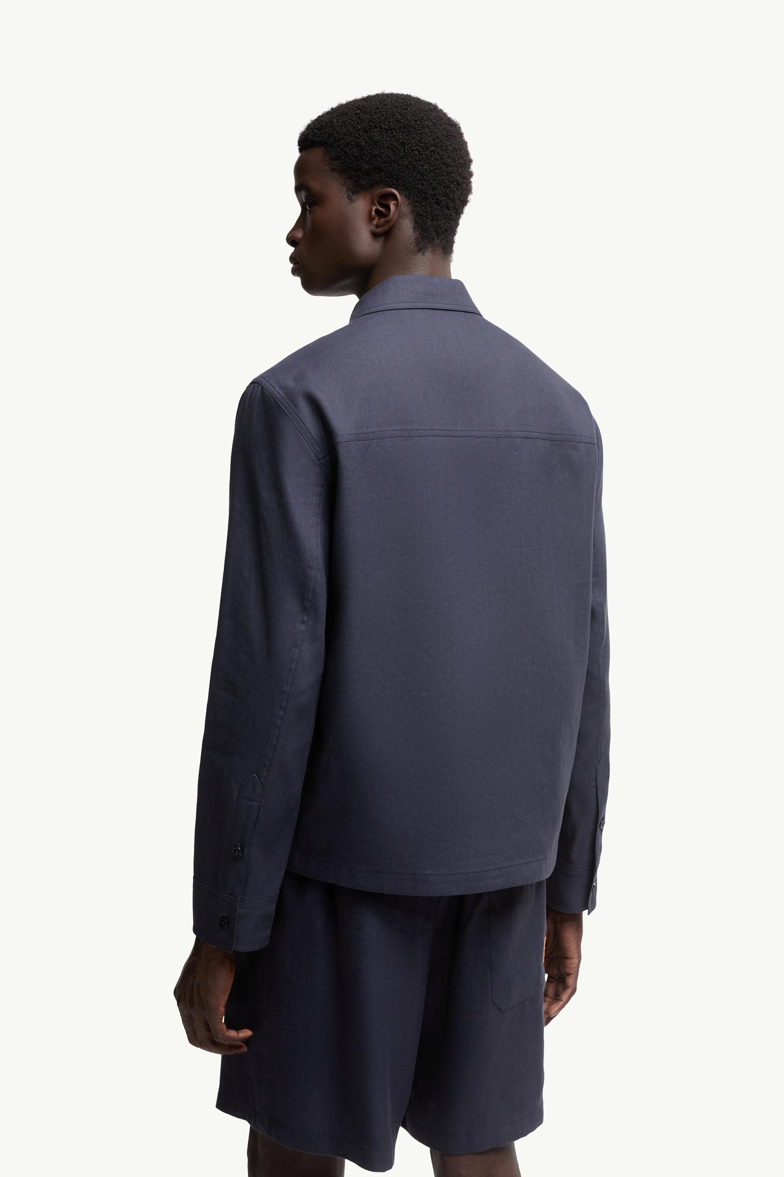 Moncler Moncler X Gilga Farm By Donald Glover Linen Blend Shirt Navy Blue Navy Blue