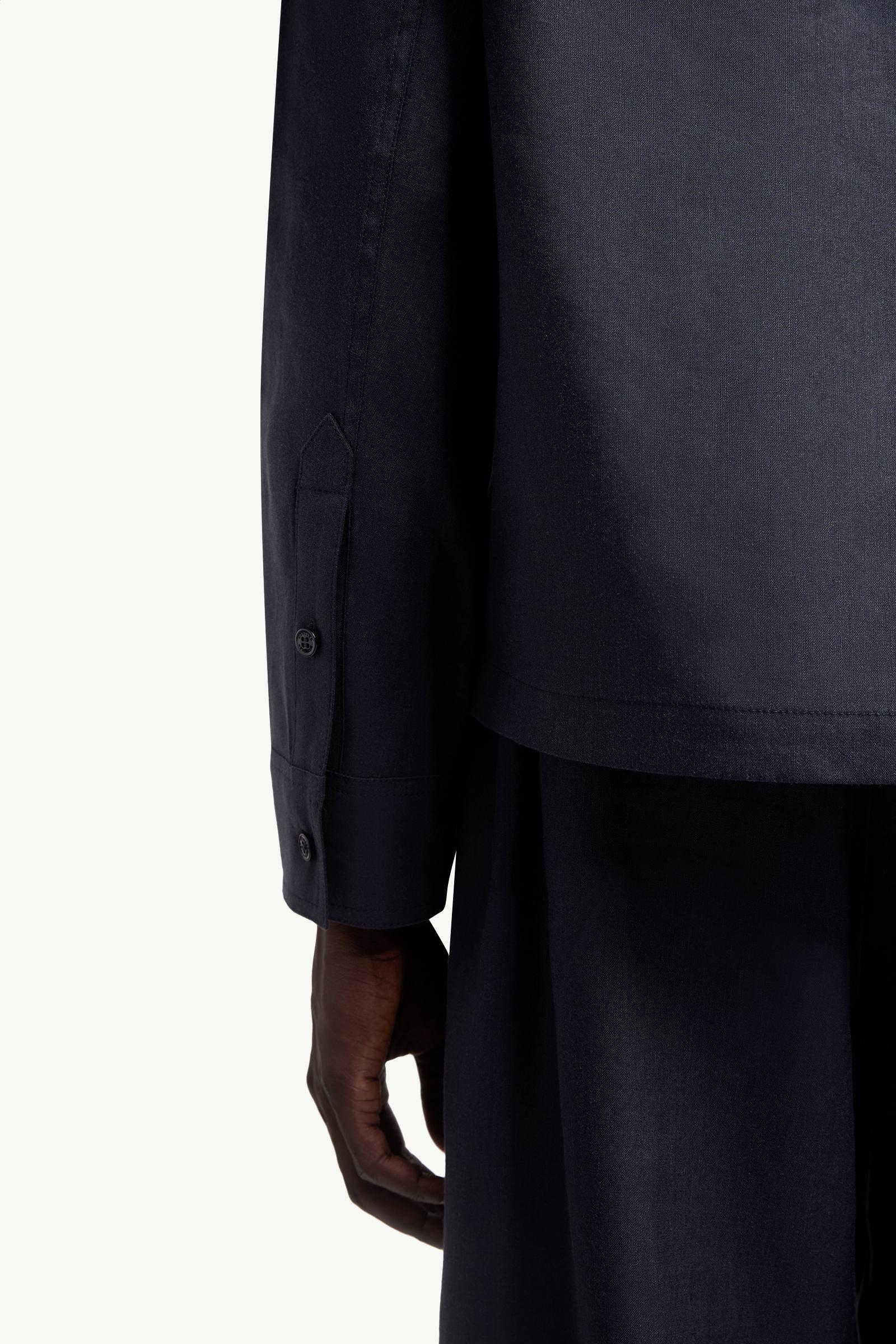 Moncler Moncler X Gilga Farm By Donald Glover Linen Blend Shirt Navy Blue Navy Blue