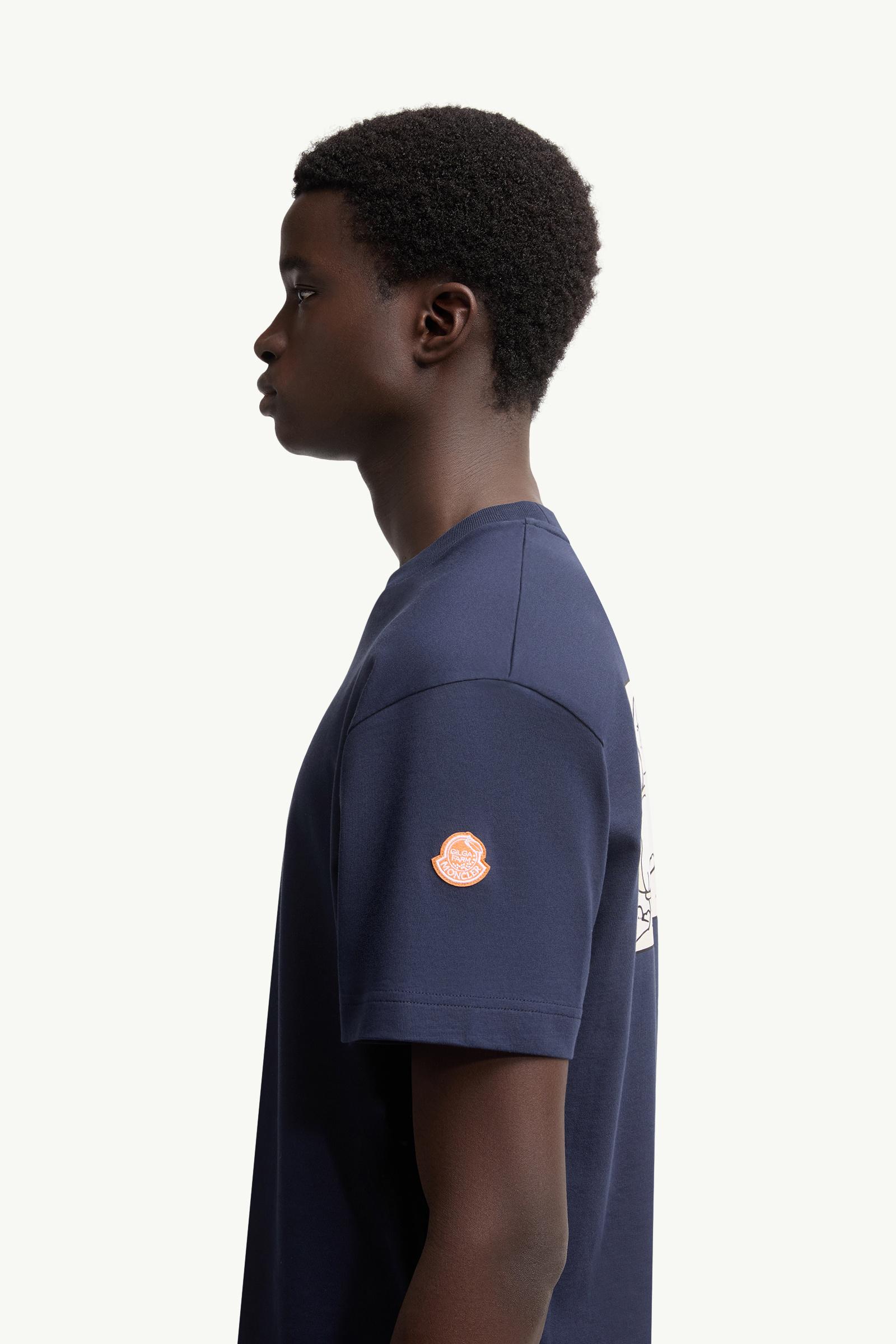 Moncler Moncler X Gilga Farm By Donald Glover Cotton T-Shirt Navy Blue Navy Blue