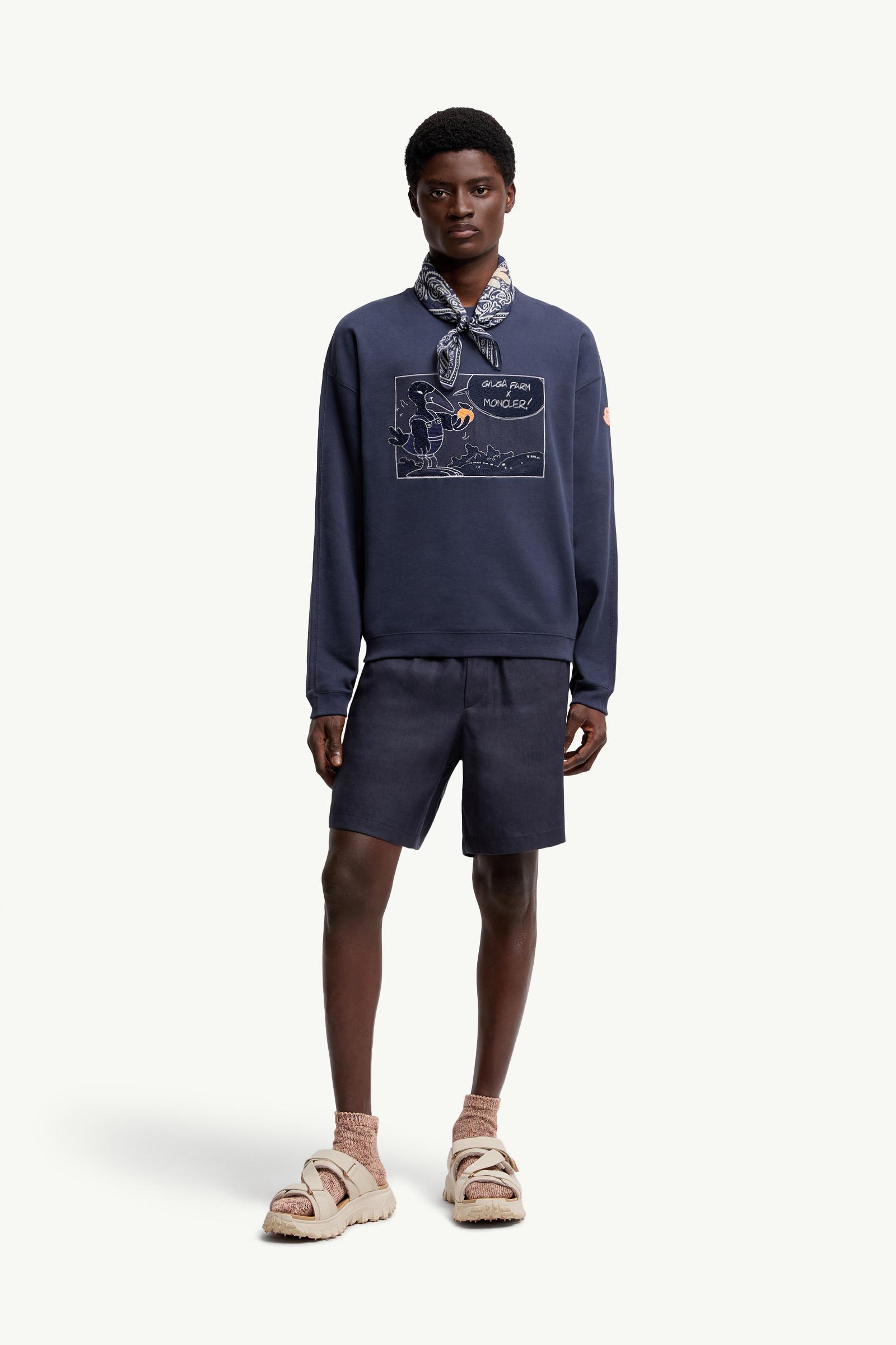 Moncler Moncler X Gilga Farm By Donald Glover Cotton Sweatshirt Navy Blue Navy Blue