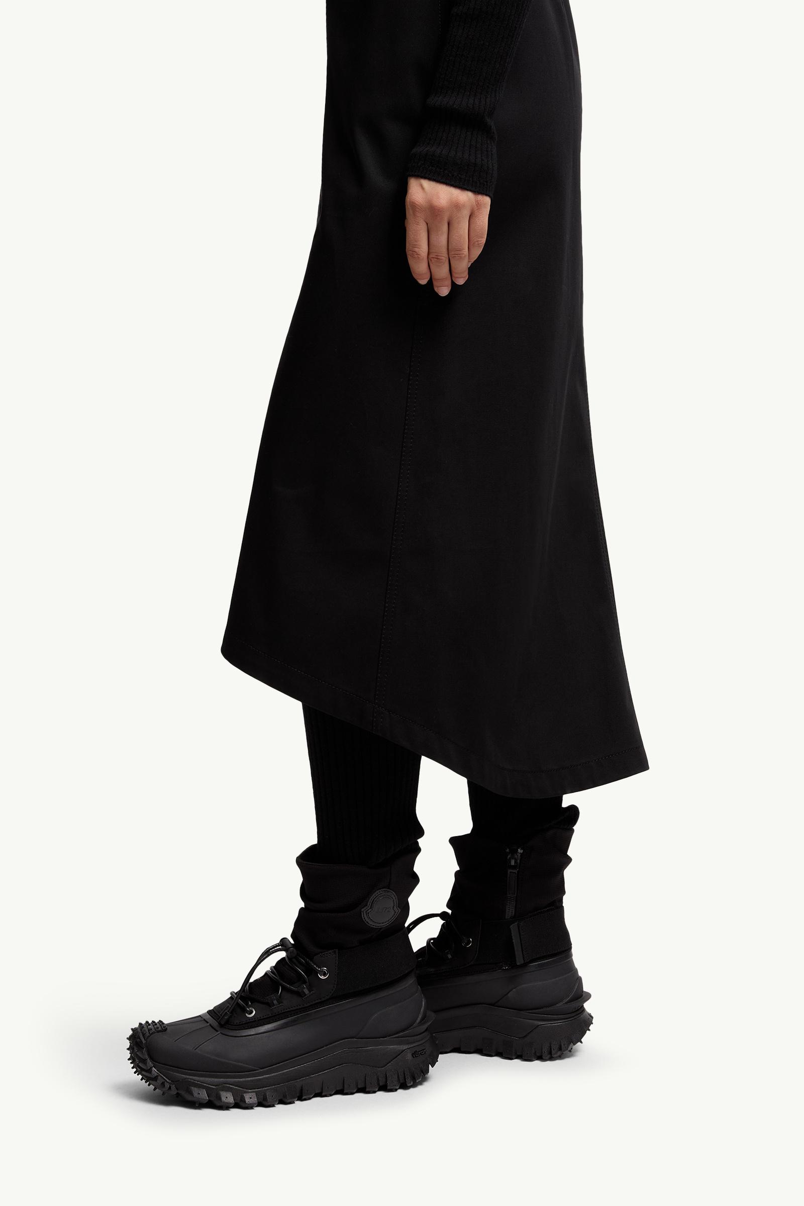 Moncler Moncler X Ee72 By Edward Enninful Cotton Gabardine Midi Skirt Black Black