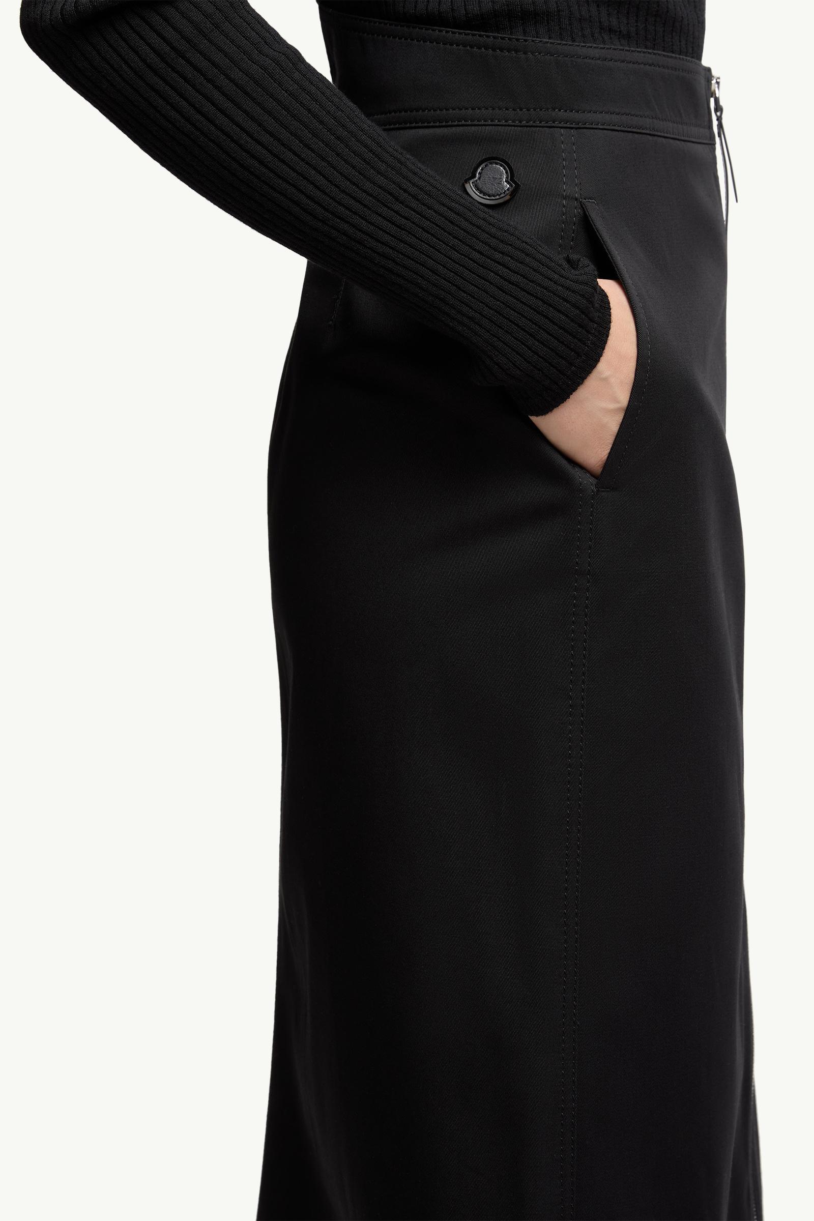 Moncler Moncler X Ee72 By Edward Enninful Cotton Gabardine Midi Skirt Black Black