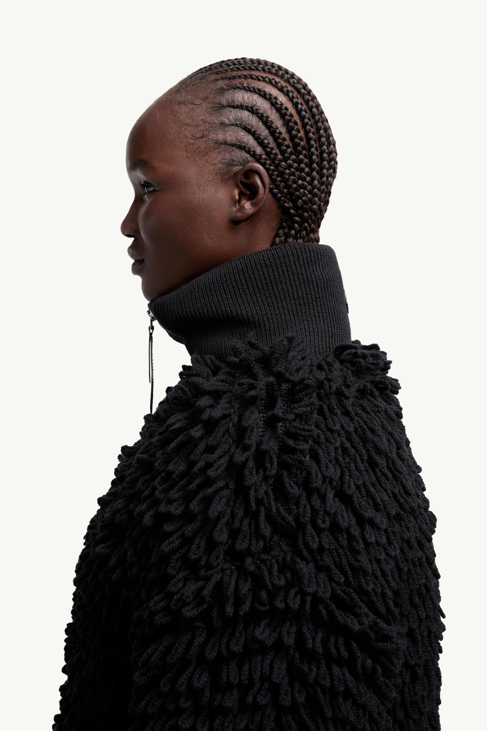 Moncler Moncler X Ee72 By Edward Enninful Wool Blend Zip-Up Cardigan Black Black