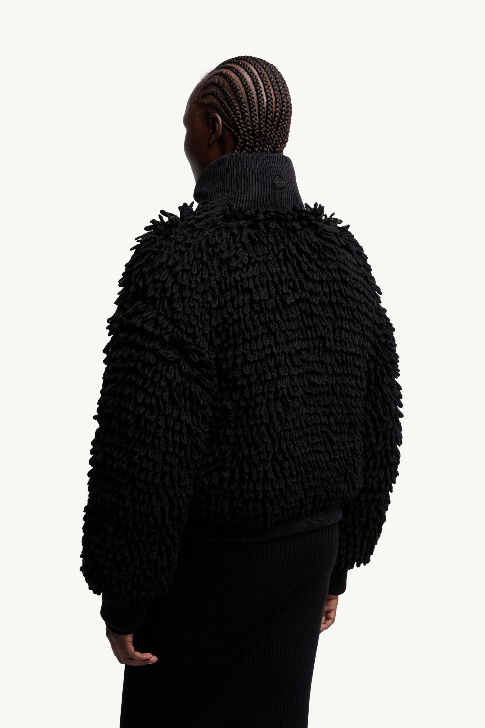 Moncler Moncler X Ee72 By Edward Enninful Wool Blend Zip-Up Cardigan Black Black
