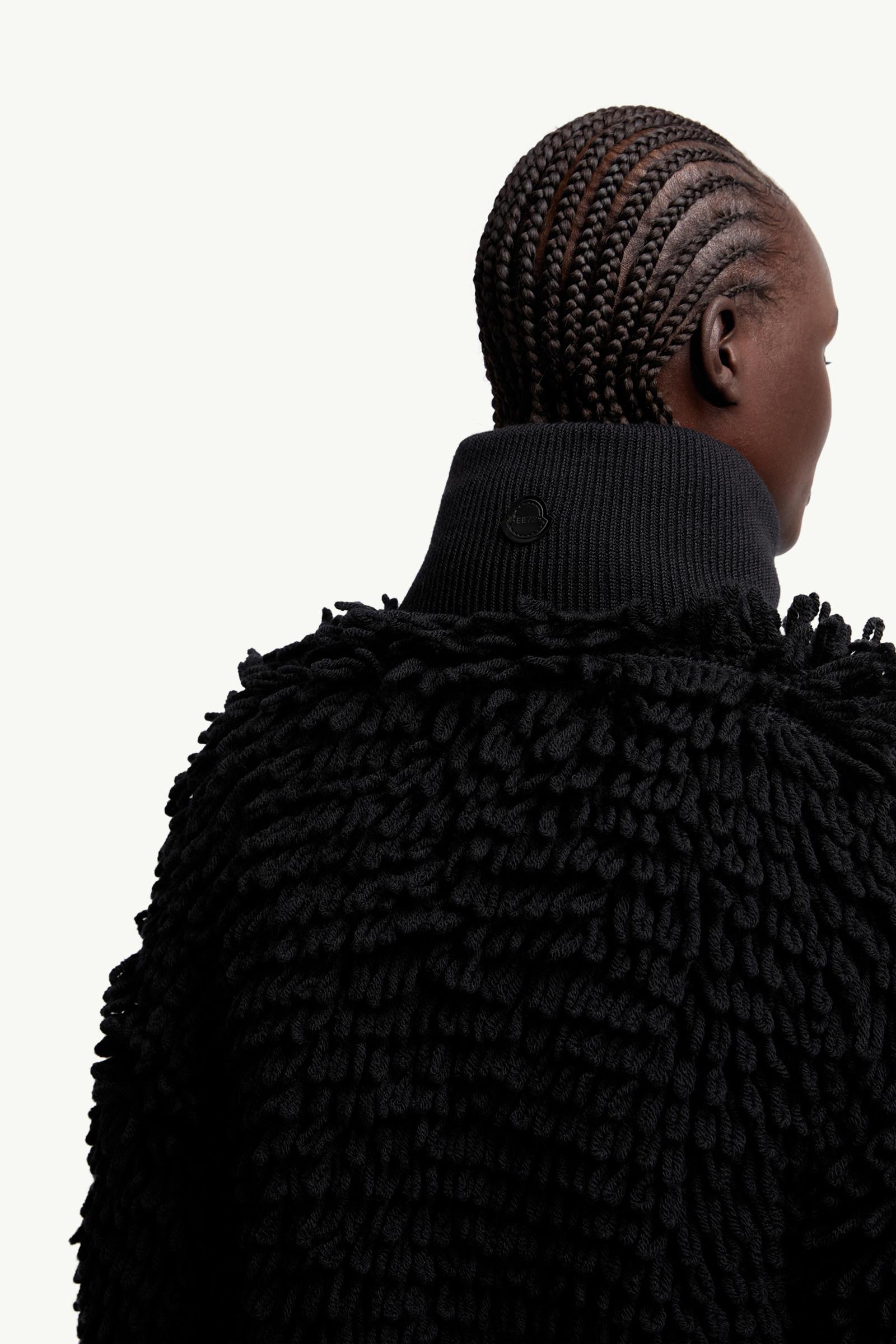 Moncler Moncler X Ee72 By Edward Enninful Wool Blend Zip-Up Cardigan Black Black
