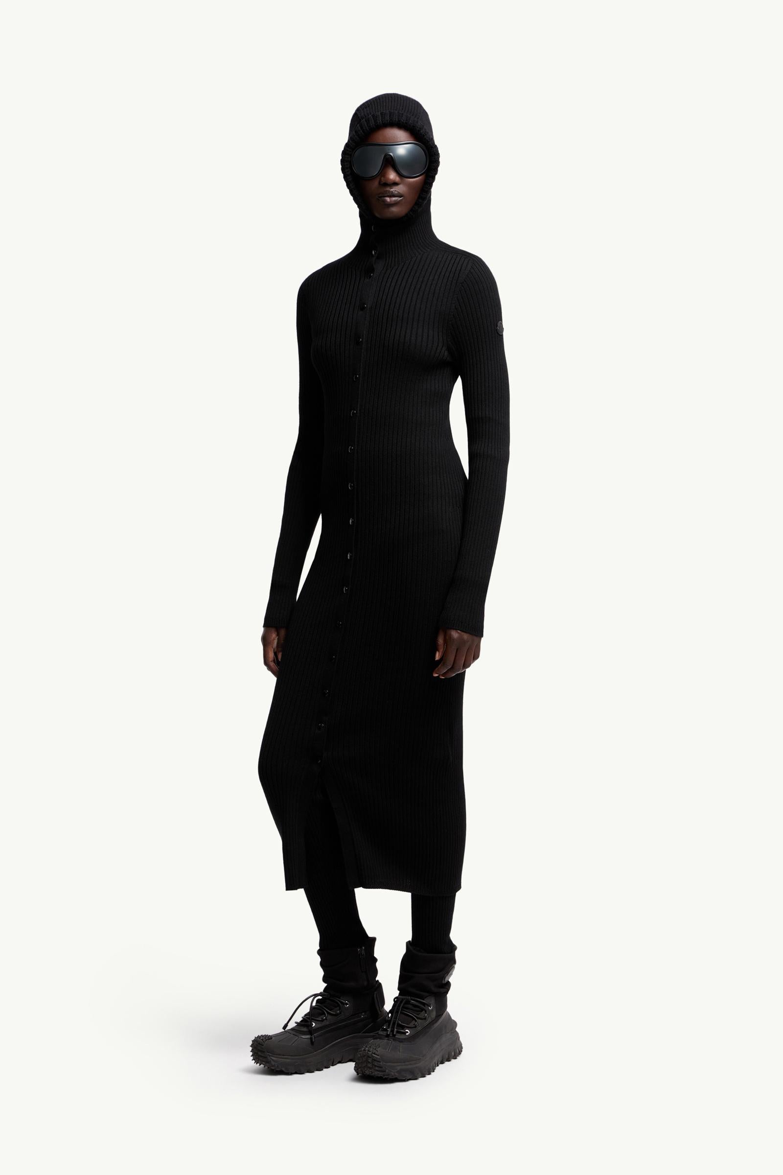 Moncler Moncler X Ee72 By Edward Enninful Wool Turtleneck Dress Black Black